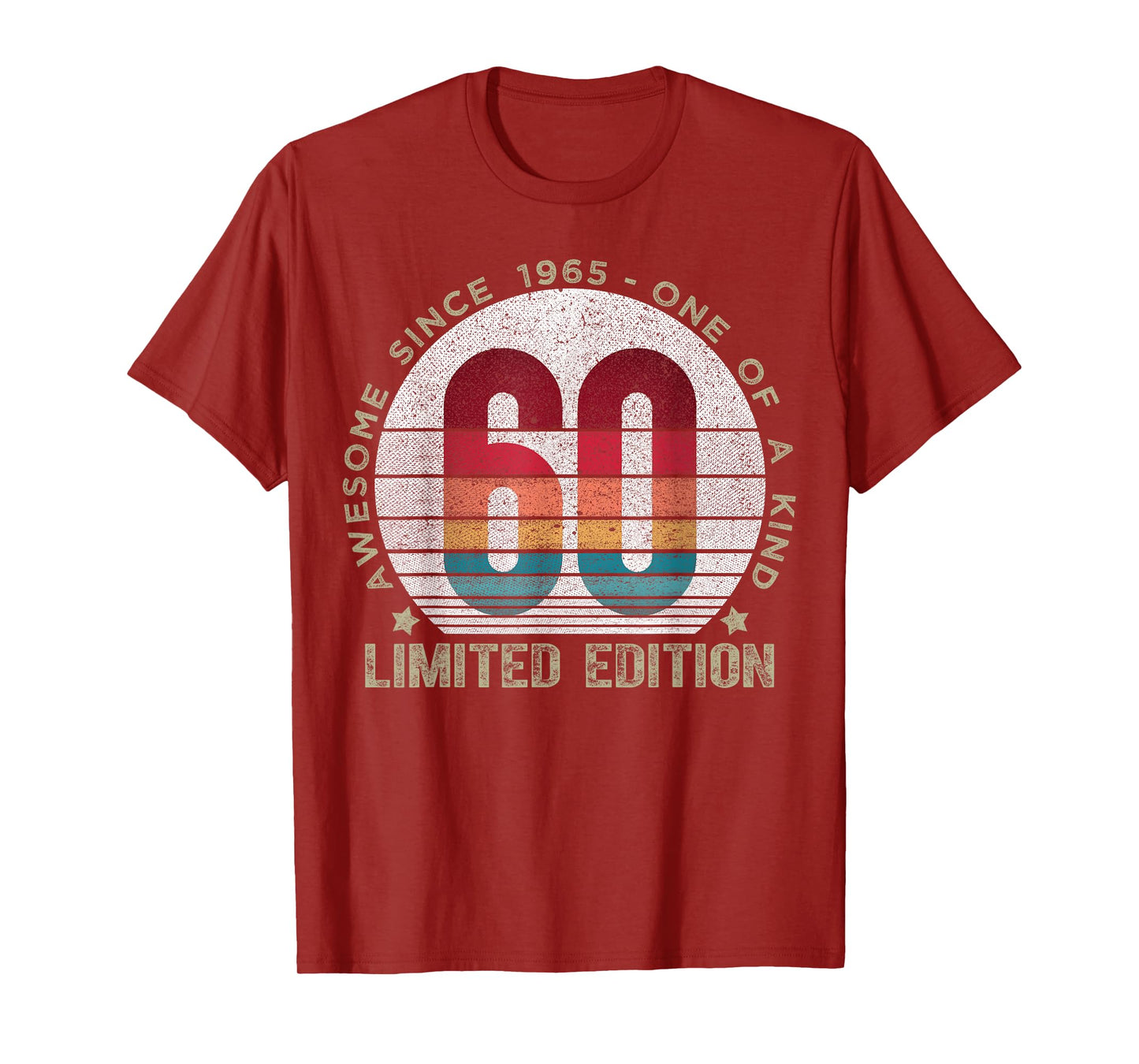 60 Year Old Gifts Vintage 1965 Limited Edition 60th Birthday T-Shirt