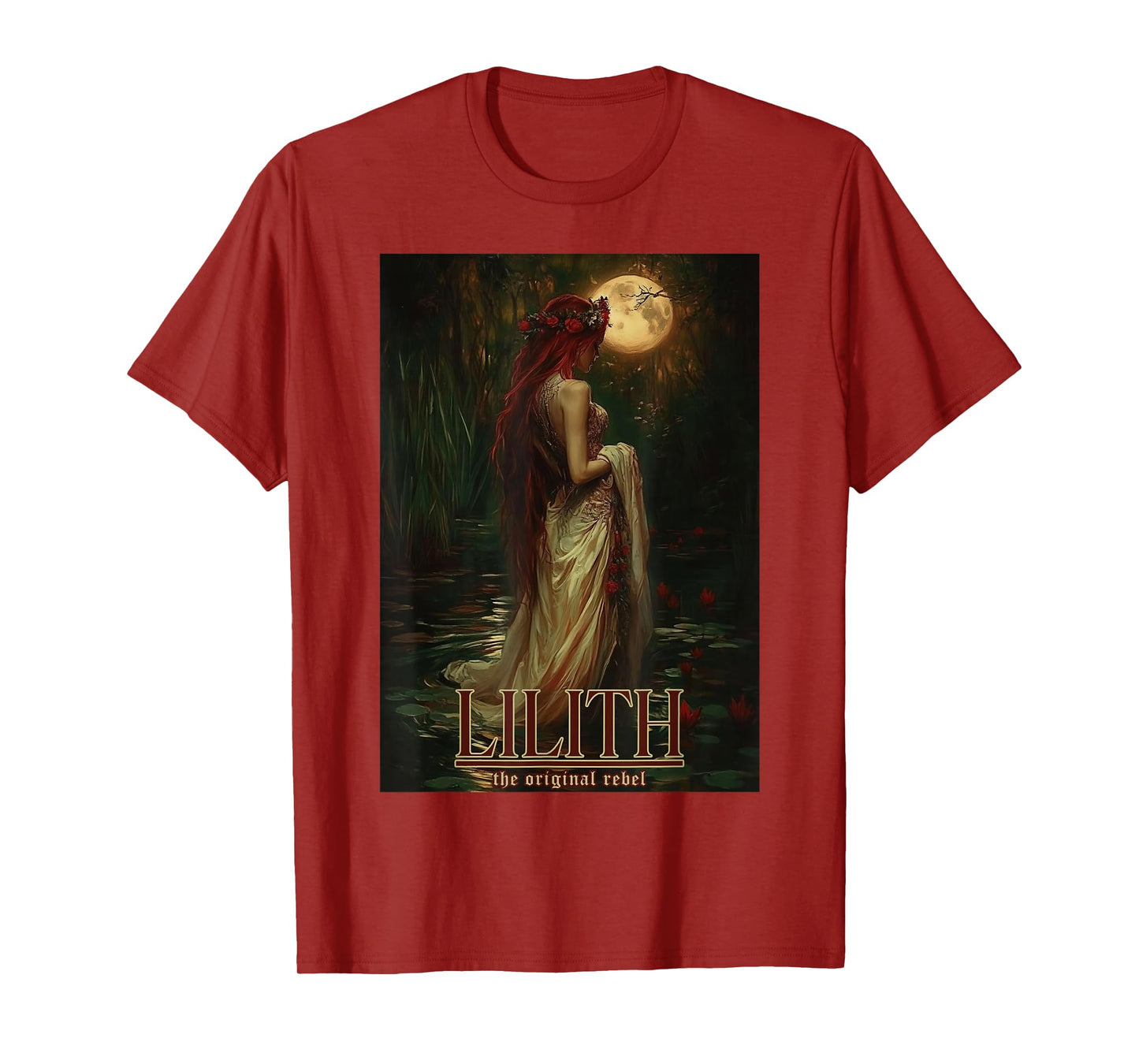 Lilith The Original Rebel Girl Floral Goddess Witch Pagan T-Shirt