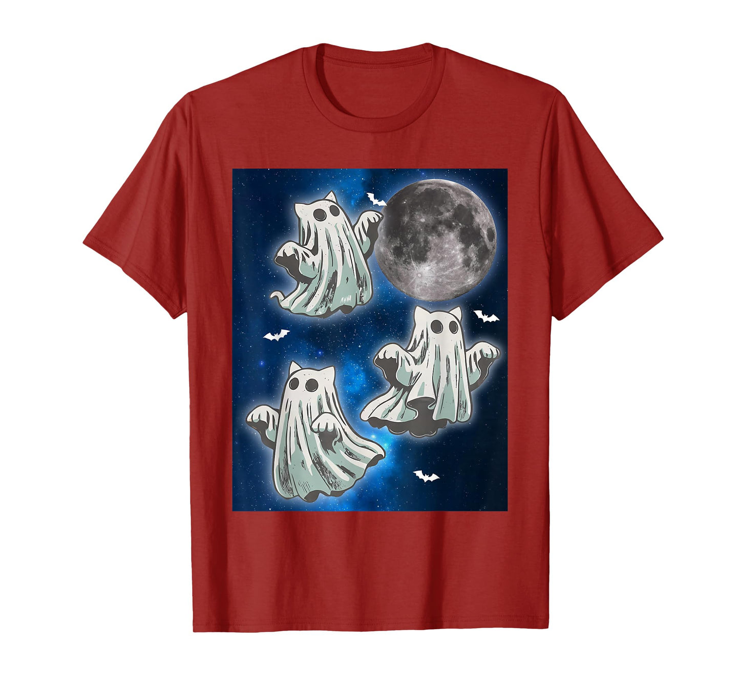 Ghost Cat Meme Funny Halloween Men Women Kids T-Shirt