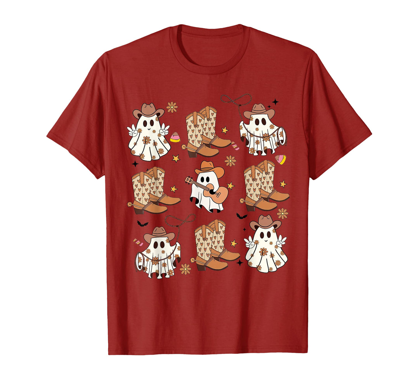 BooHaw Shirt Ghost Halloween Cowboy Boots Cowgirl Costume T-Shirt