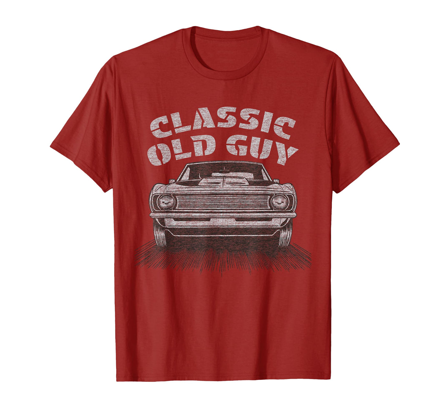 Funny Old Guy Classic Car Graphic T-Shirt