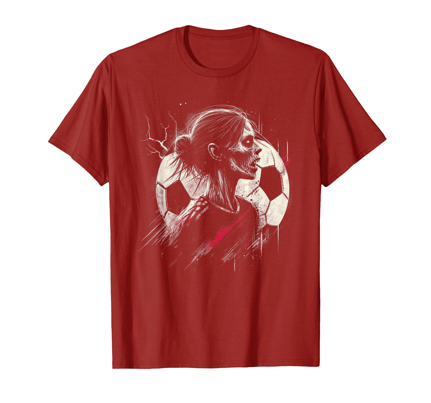 Female Zombie Soccer Player - Creepy Soccer Halloween Lover T-Shirt