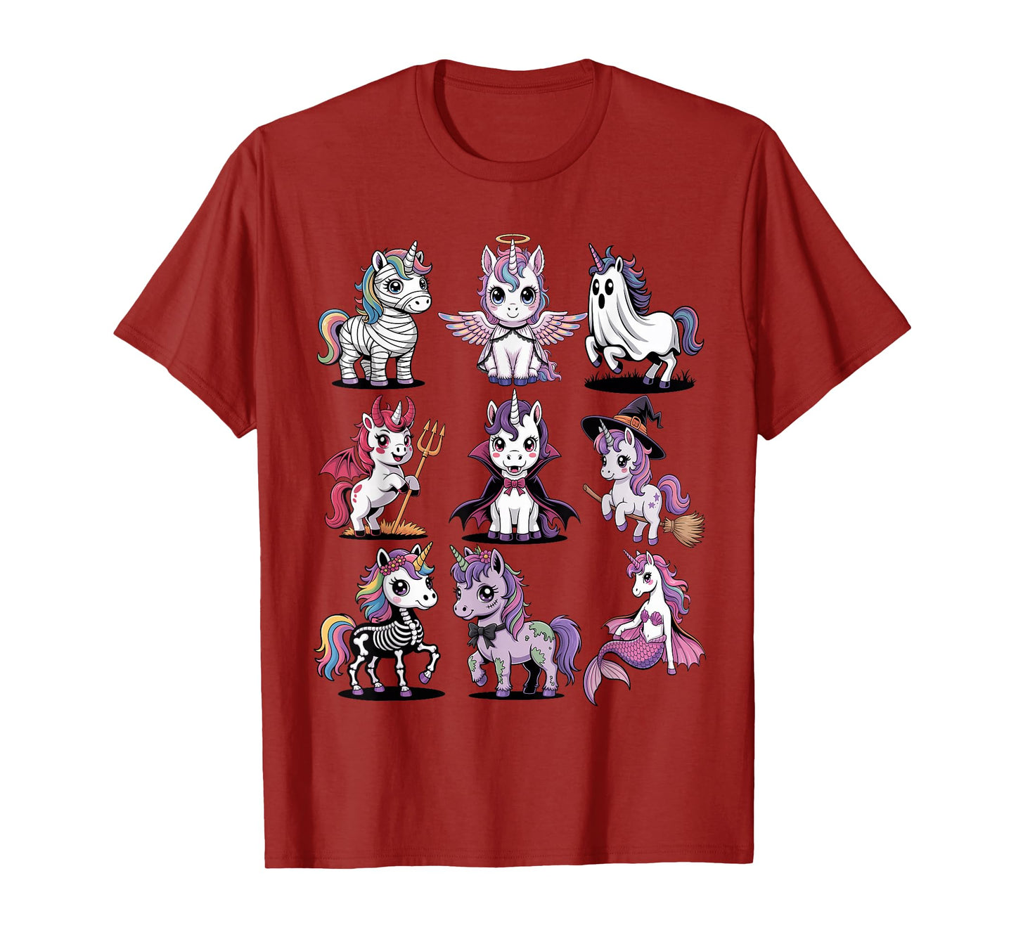 Halloween Unicorn T-Shirt - Cute Spooky Unicorns Costume T-Shirt