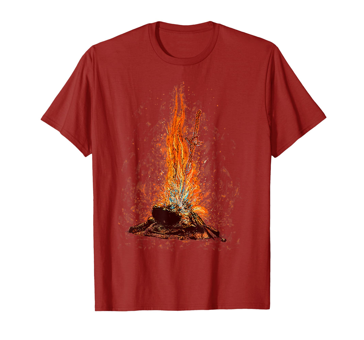 Retro Basic Bonfire Of Souls Funny Flame Sword T-Shirt