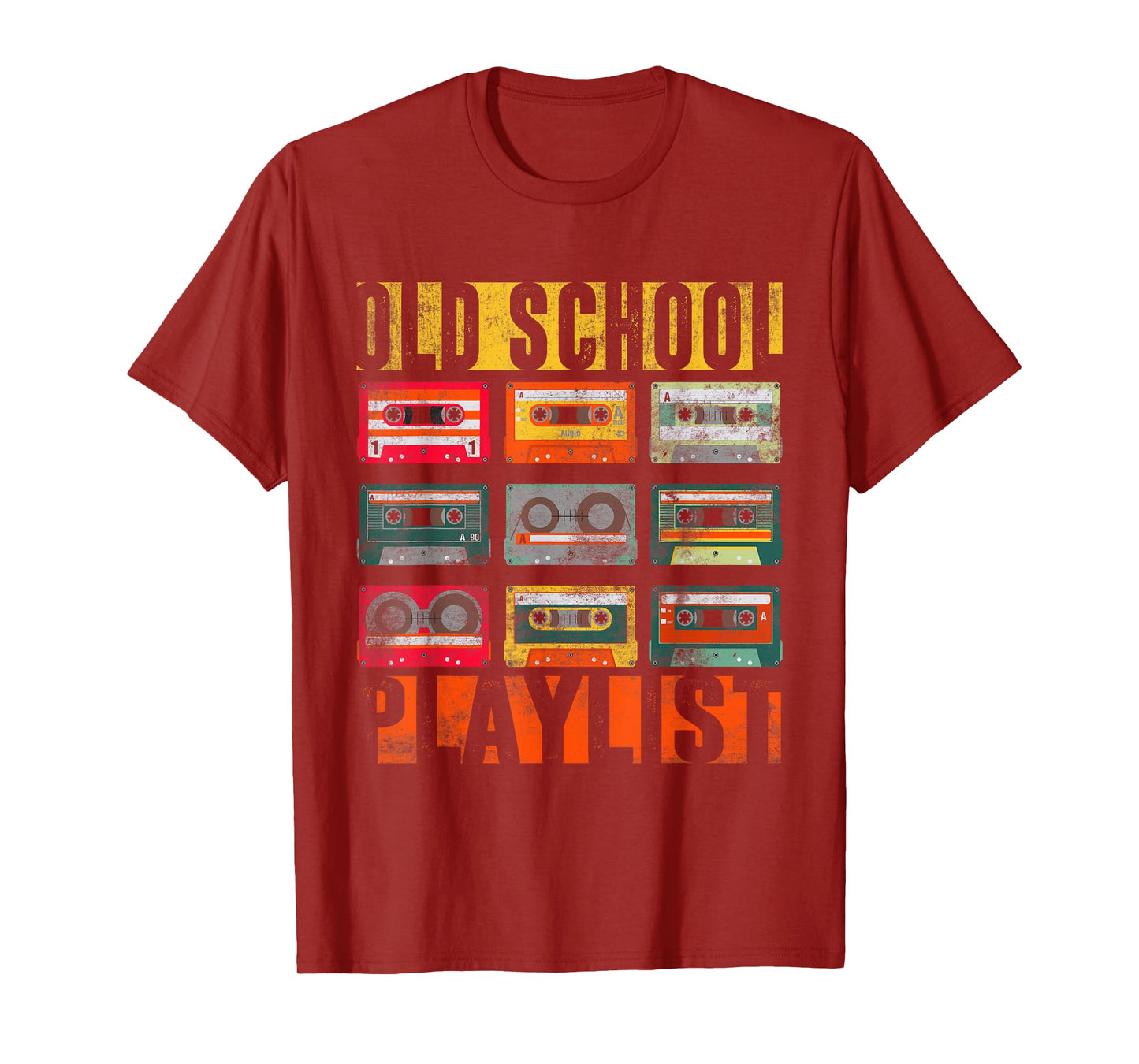 Old School Playlist Shirt Retro 80s 90s Cassette Tape Music T-Shirt