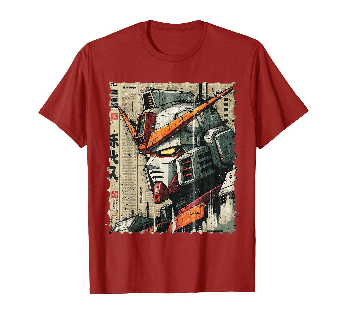 Japanese Mecha Robot Head Vintage Anime Art Mens Boys Kids T-Shirt