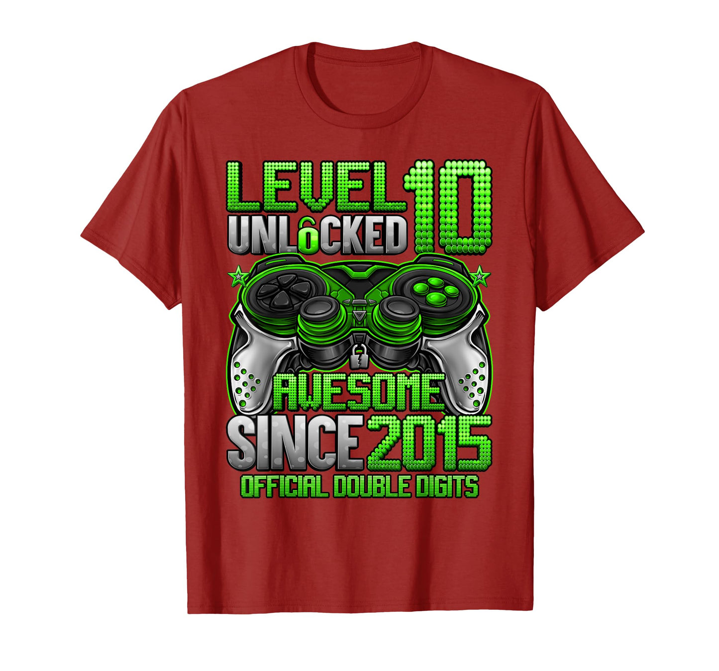 Official Double Digits Level 10 Unlocked 10th Birthday Boy T-Shirt