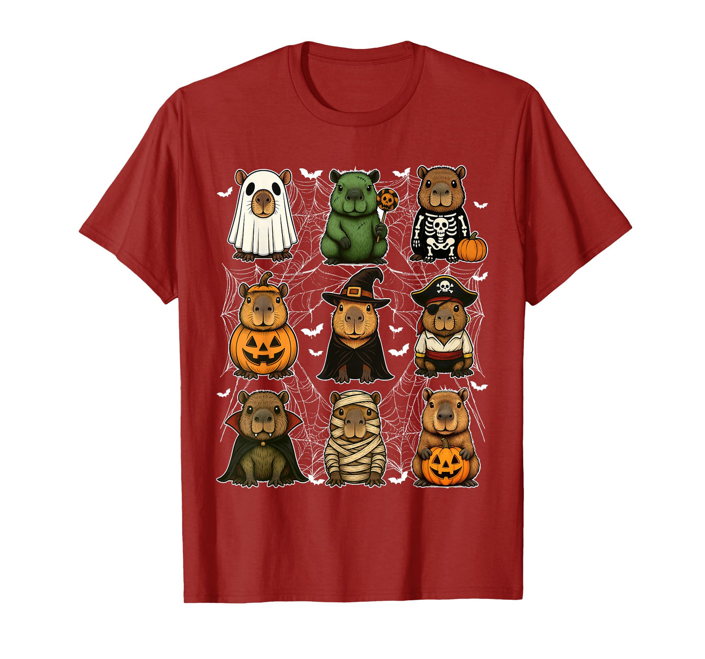 Funny Halloween Capybara Ghost Witch Pumpkin Pirate Spooky T-Shirt