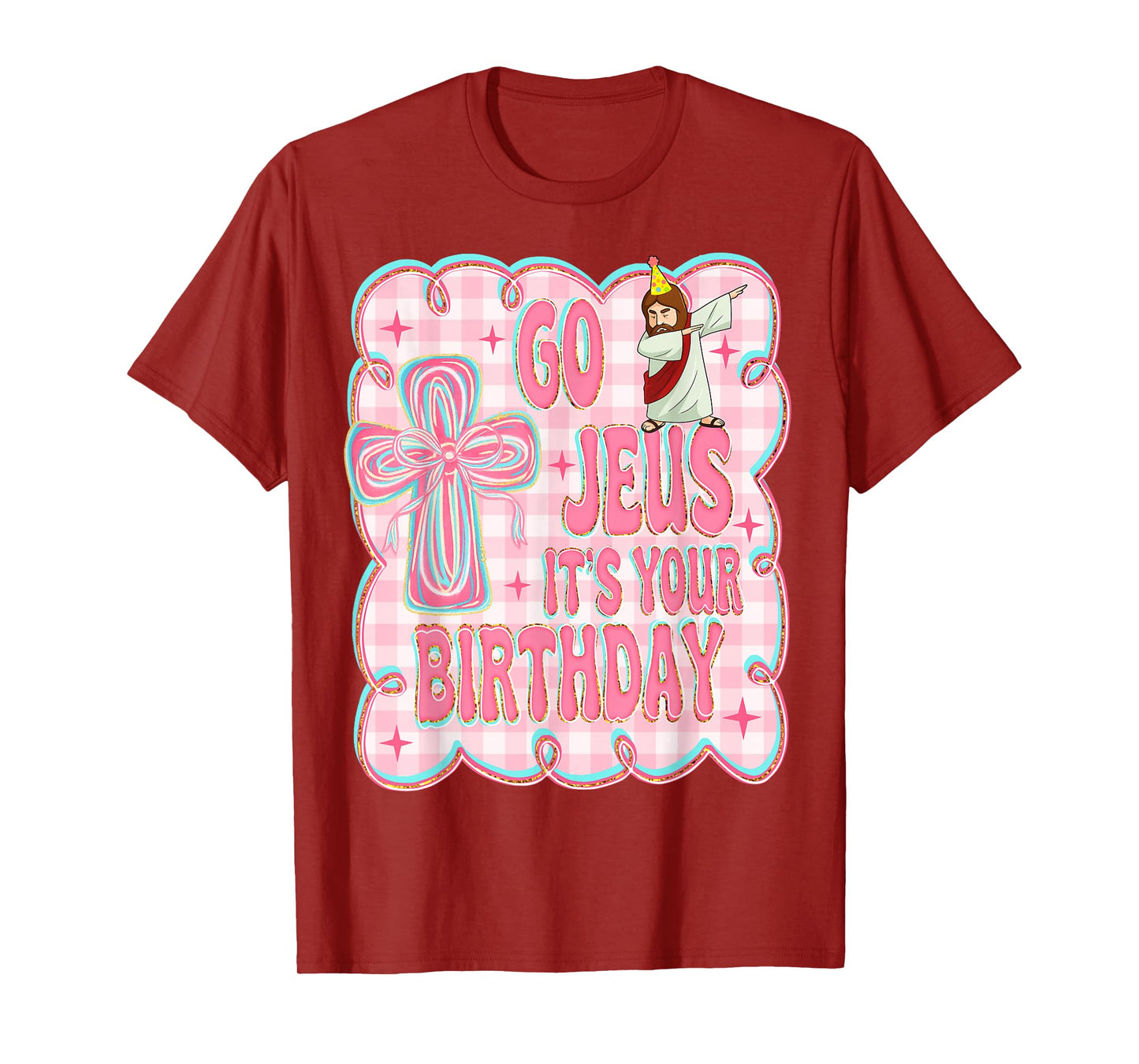 Go Jesus It's Your Birthday Cute Bow Sweater Funny Coquette T-Shirt