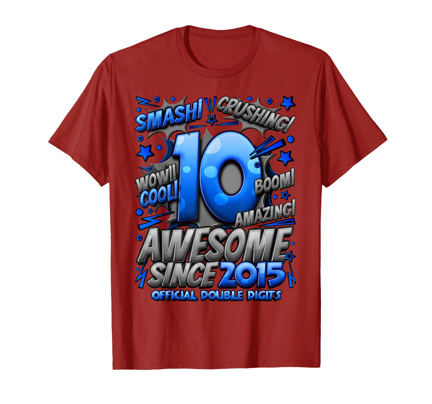 Official Double Digits 10 Year Old Gifts 10th Birthday Boy T-Shirt