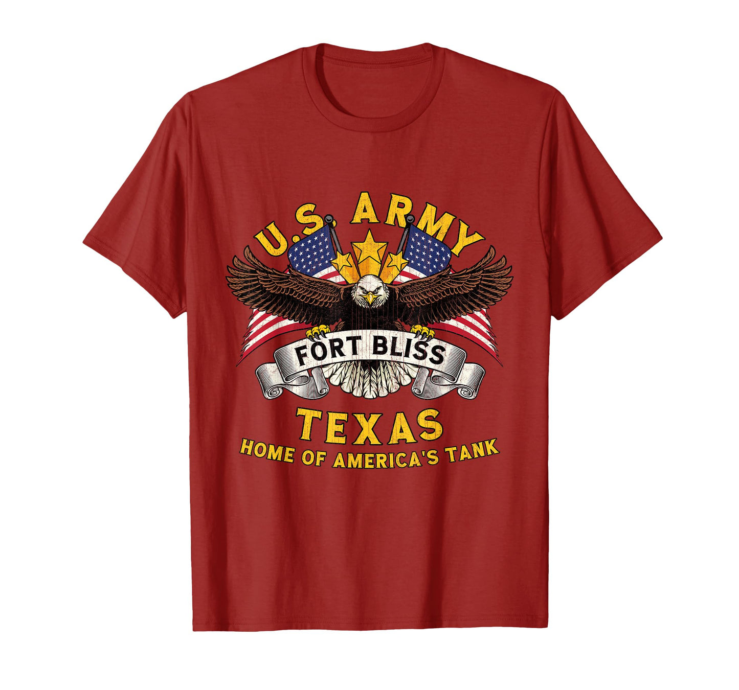Fort Bliss Texas TX Vintage Military Base Veterans Day Tee T-Shirt