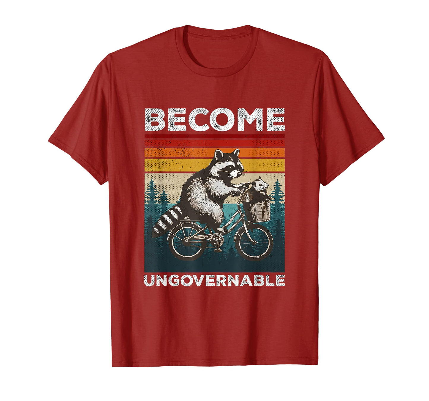 Become Ungovernable Retro Funny Racoon Meme Possum Raccoon T-Shirt