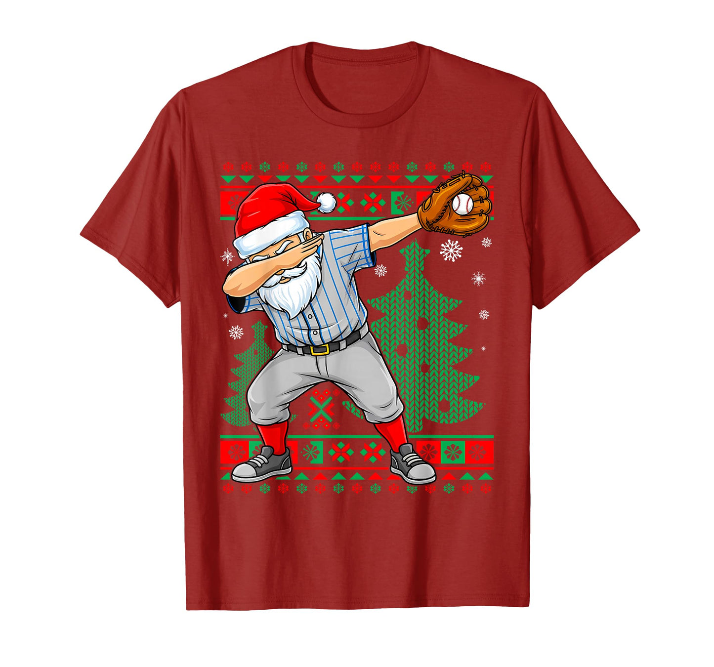Christmas Santa Claus Baseball Player Dabbing Pose T-Shirt