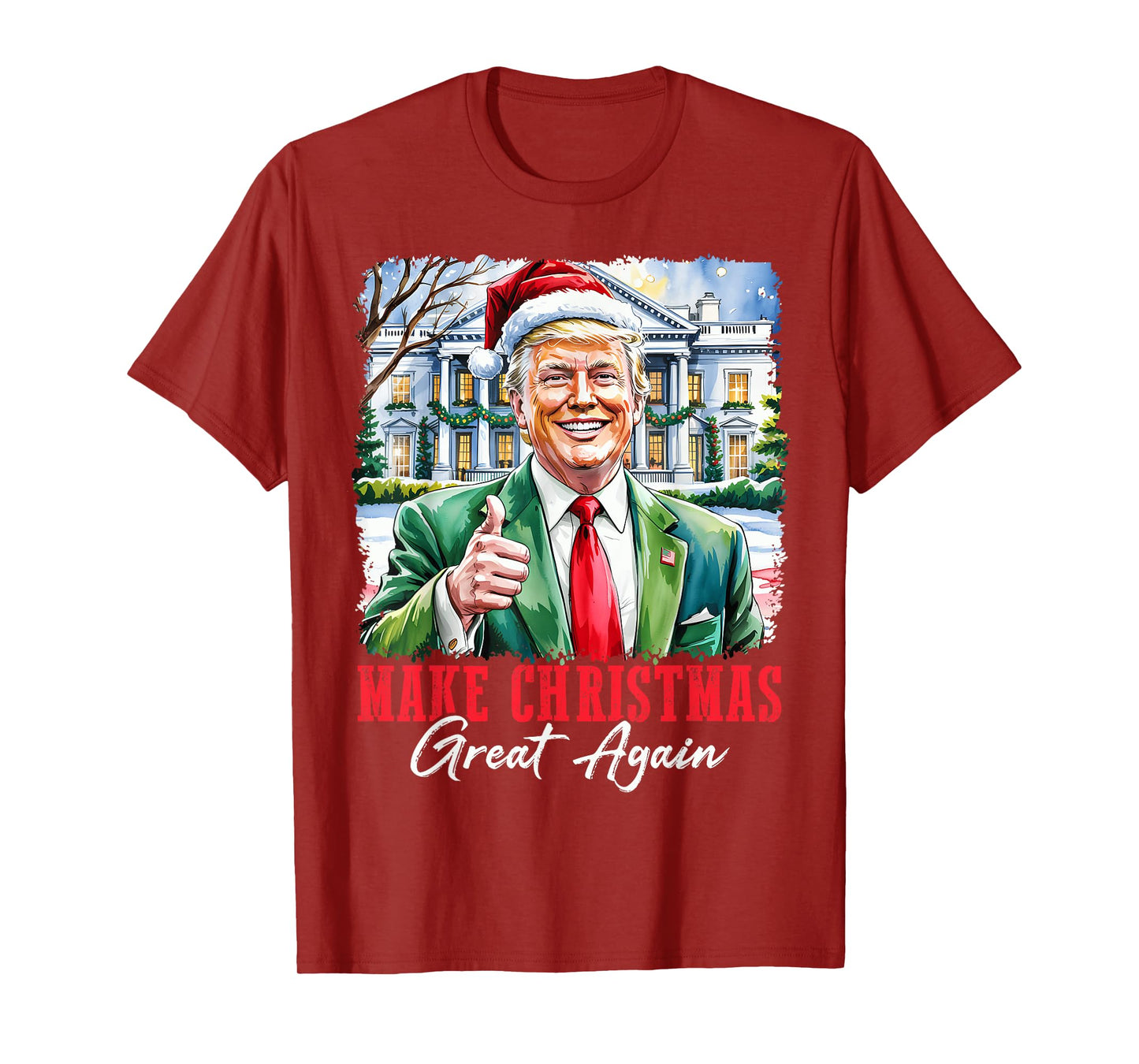Make Christmas Great Again Xmas Funny Santa Trunp Pajamas T-Shirt
