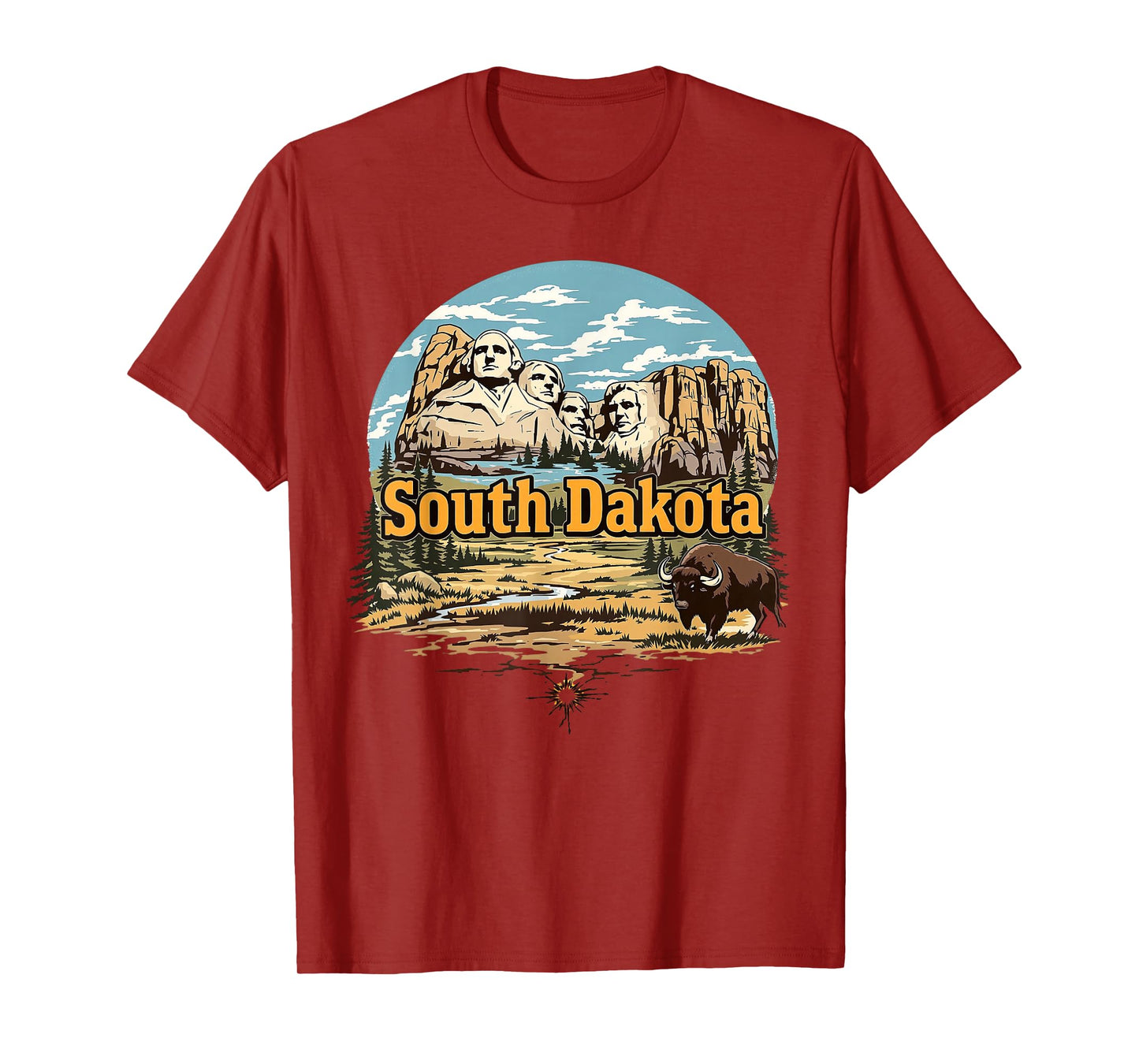 Vintage South Dakota Landscape Mount Rushmore T-Shirt