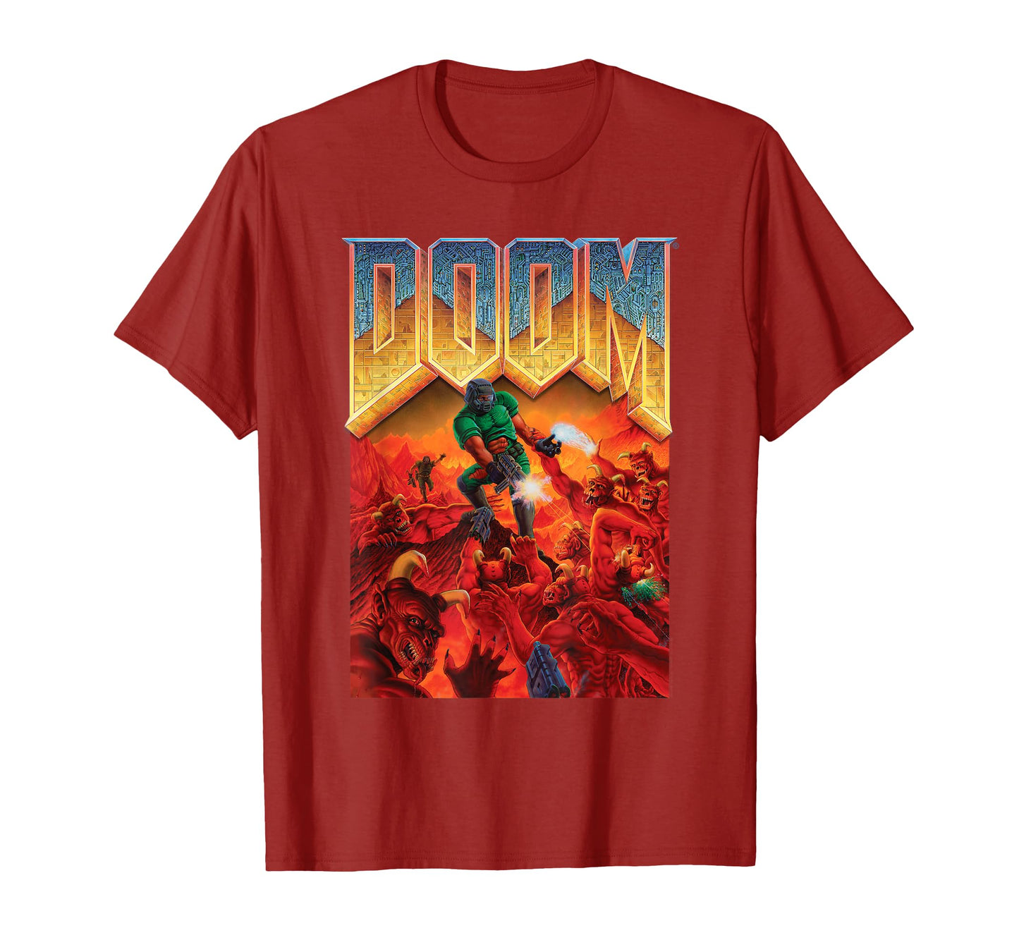 DOOM 1993 Full Color Cover Art Retro Video Game T-Shirt