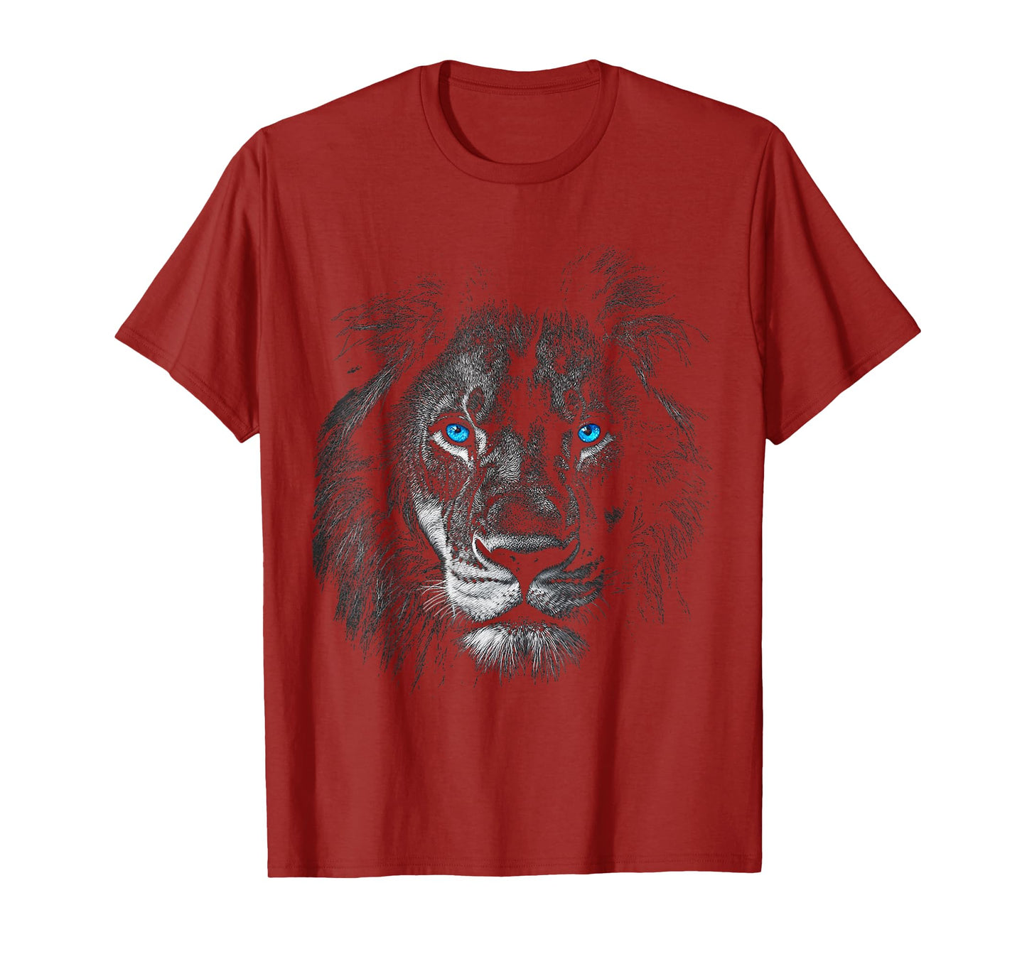 Lion Animal Motif Blue Eyes Artwork Lion T-Shirt