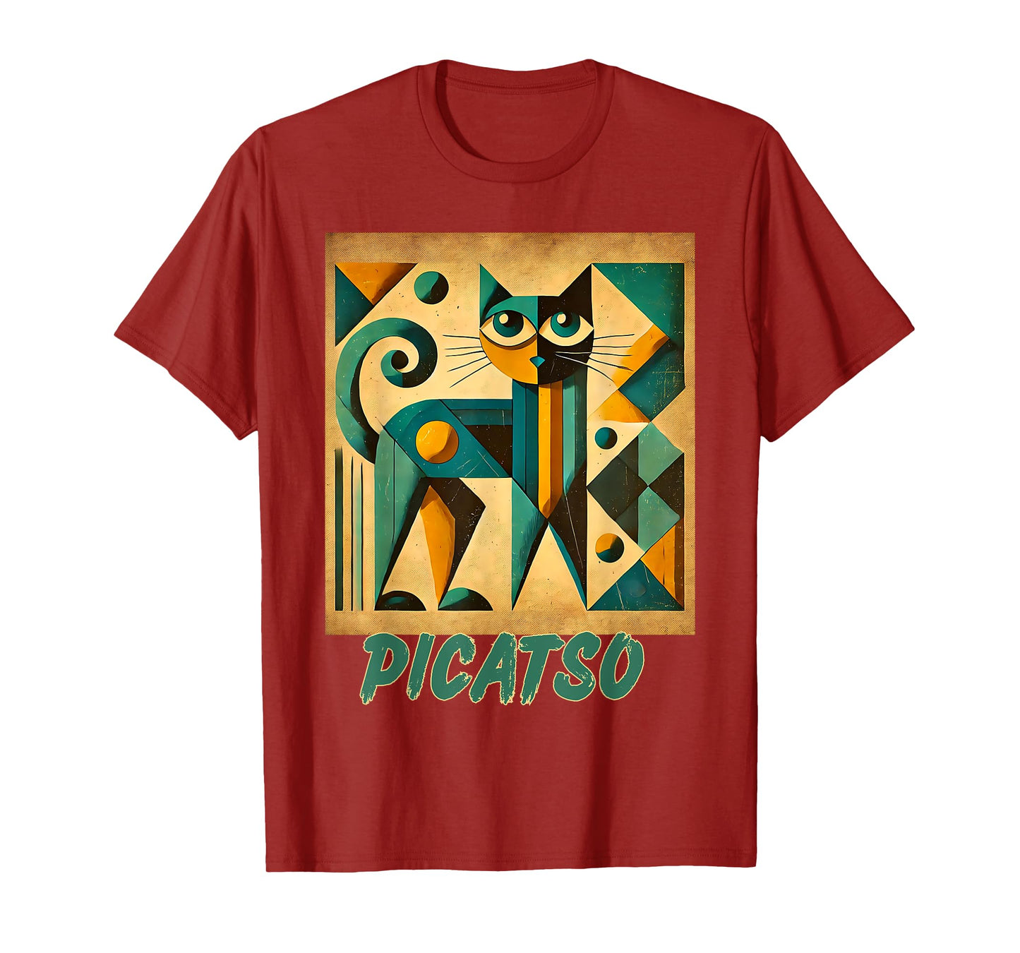 Picatso Cat – Vintage Cubist Art-Inspired Design T-Shirt