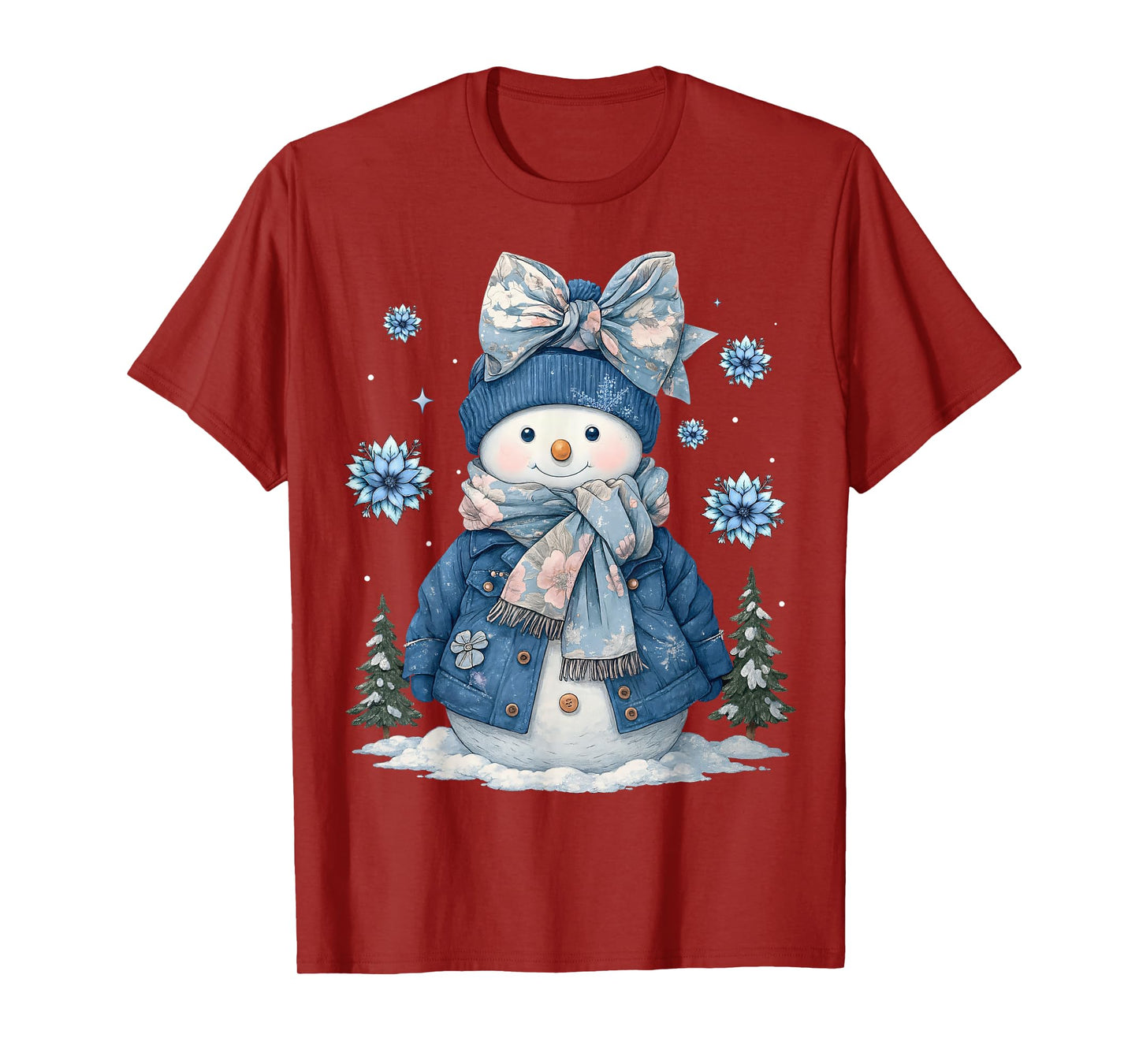 Funny Snowflake Snowman Merry Christmas Xmas Family Holiday T-Shirt