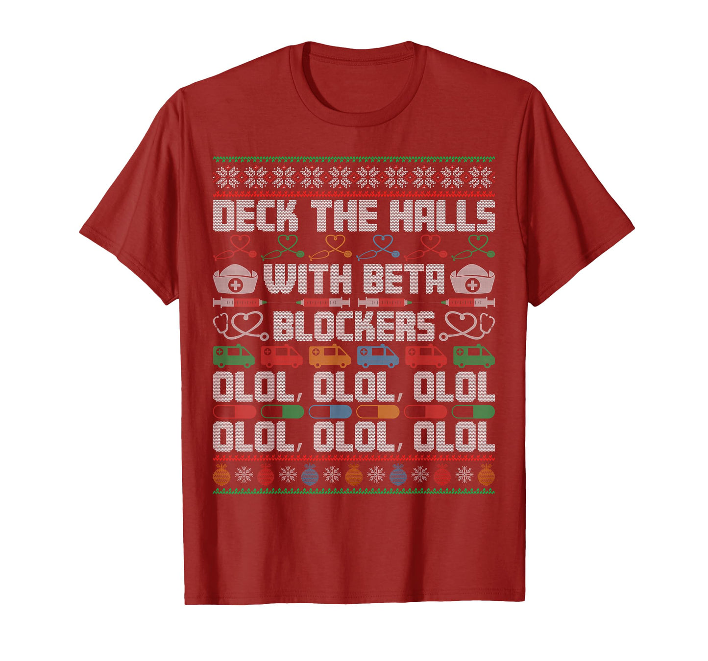 Nurse Ugly Xmas Sweater Nursing Girls Women Christmas Nurse T-Shirt