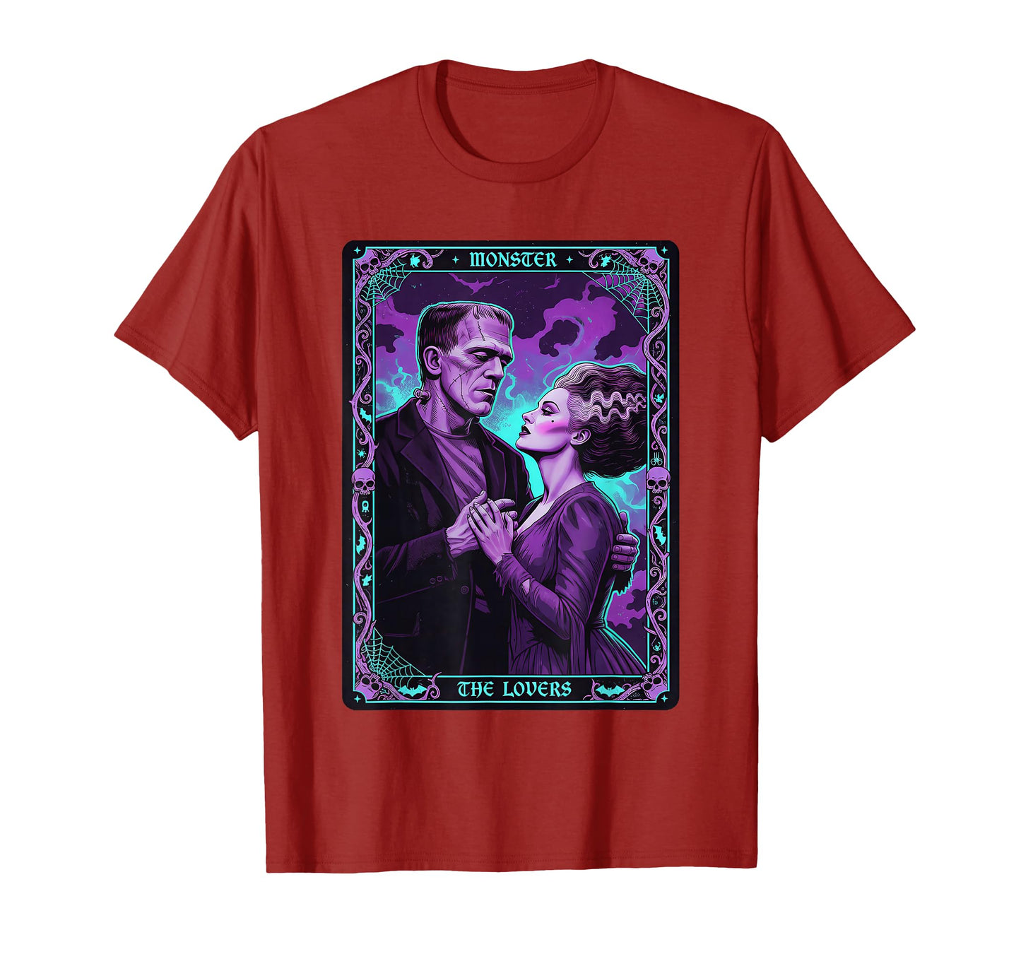 Monster Frankenstein Bride The Lovers Tarot Card Halloween T-Shirt