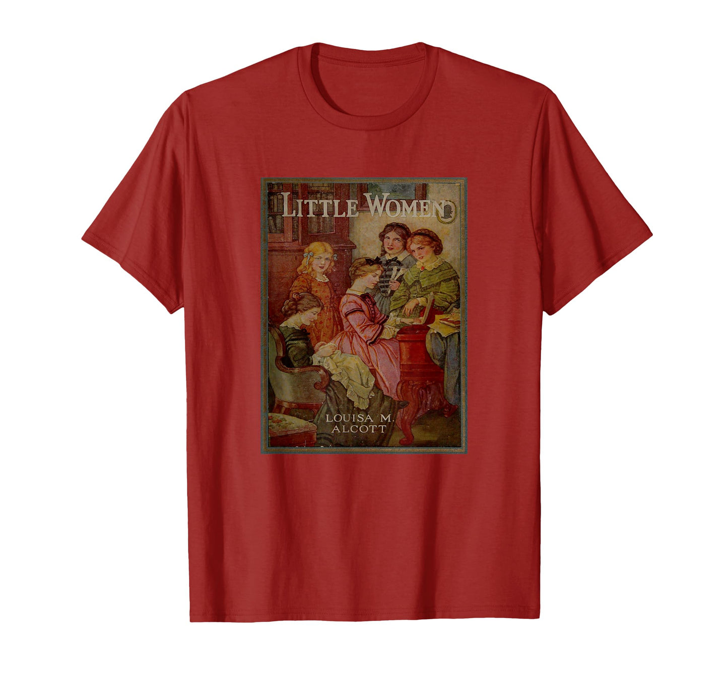 Louisa May Alcott Coming of Age Novel Little Women Book Cover T-Shirt, Small, Black