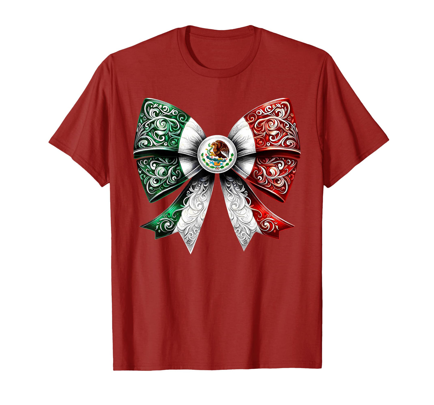 Coquette Ribbon Bow Mexican Flag Festive Latino Pride T-Shirt