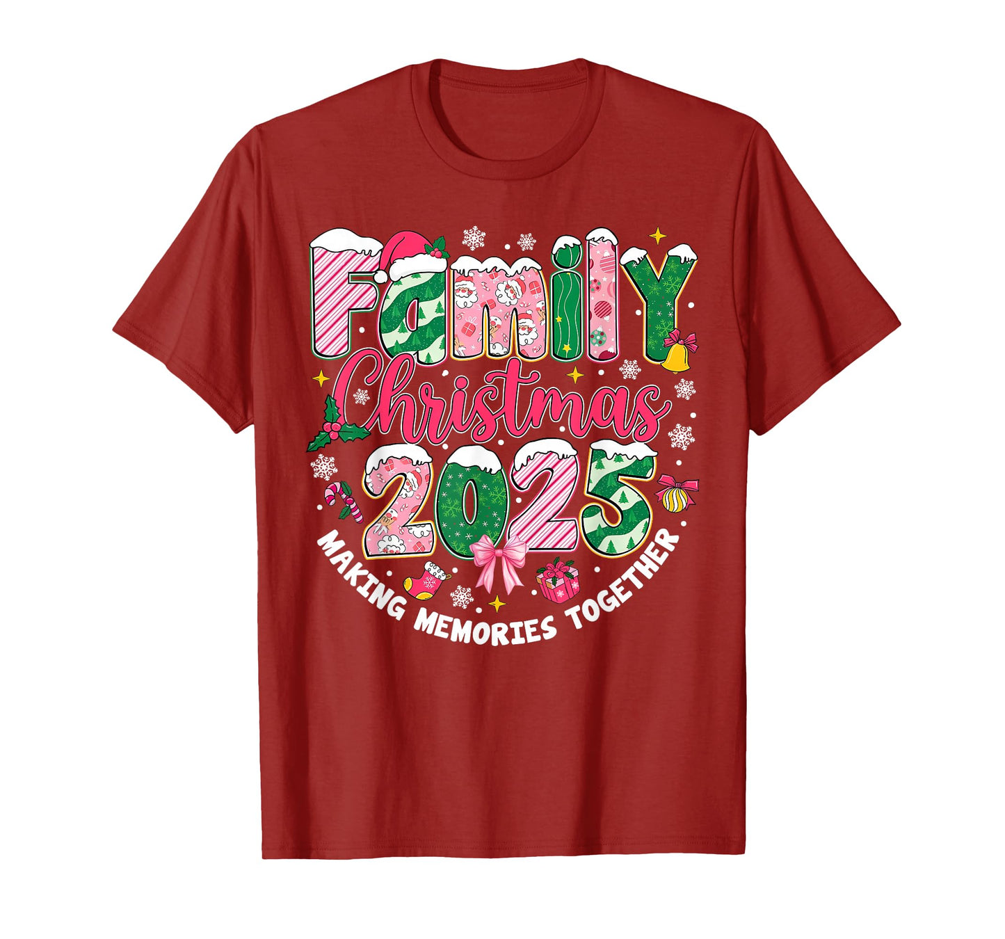 Family Christmas 2025 Making Memories Together Santa Holiday T-Shirt