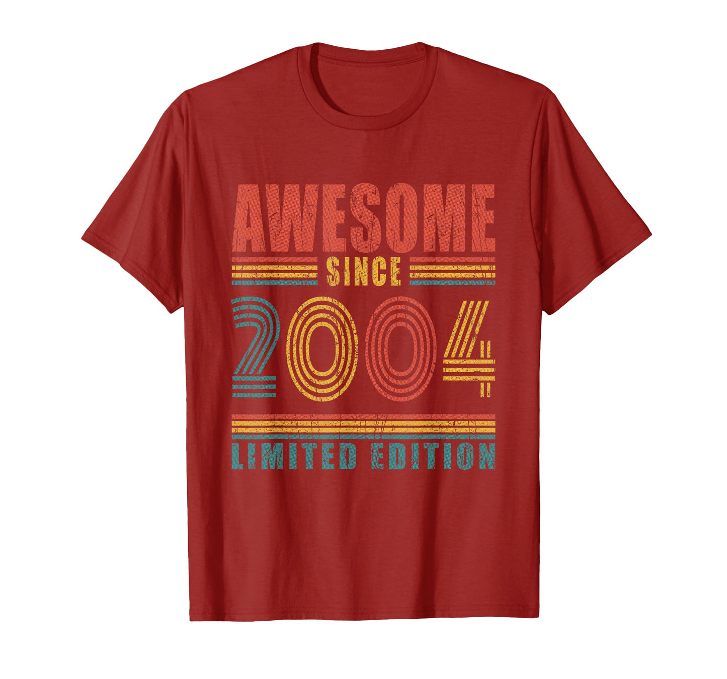 21 Birthday Awesome Since 2004 Vintage 21st Birthday T-Shirt