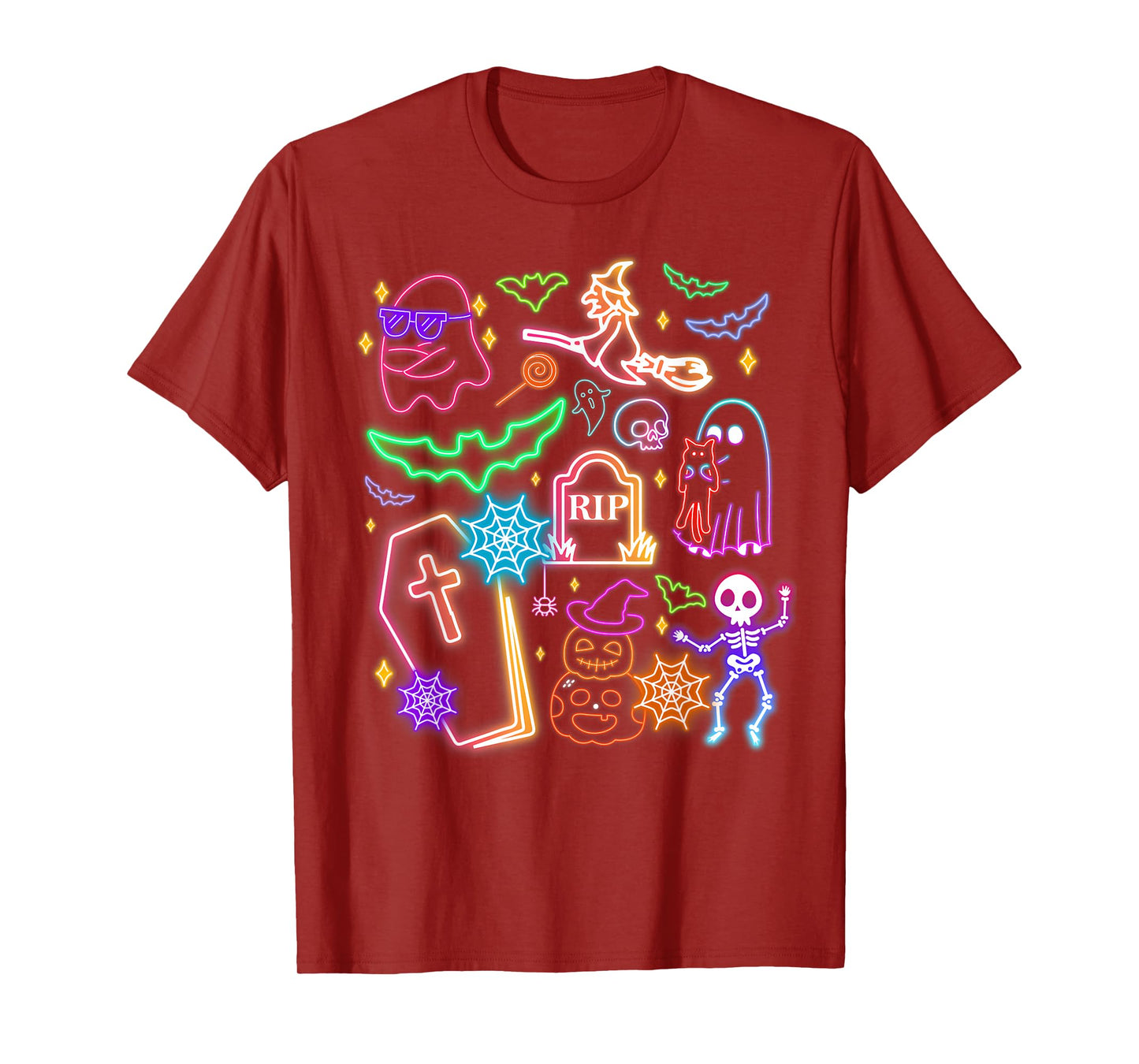 Funny Ghost Witch Skeleton Pumpkin Halloween Men Women Kids T-Shirt