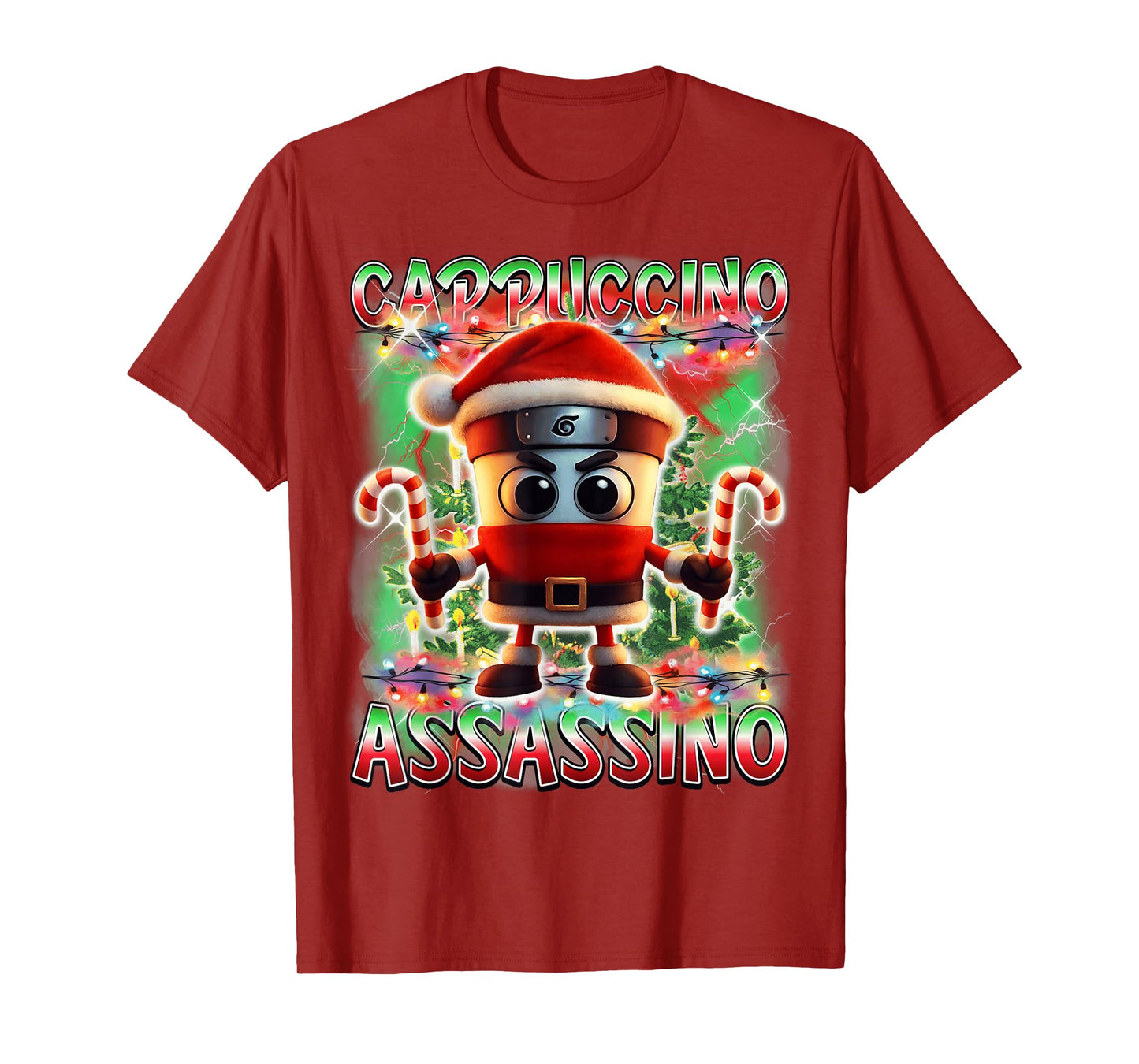 Cappuccino Assassino Santa Claus Italian Brainrot Christmas T-Shirt