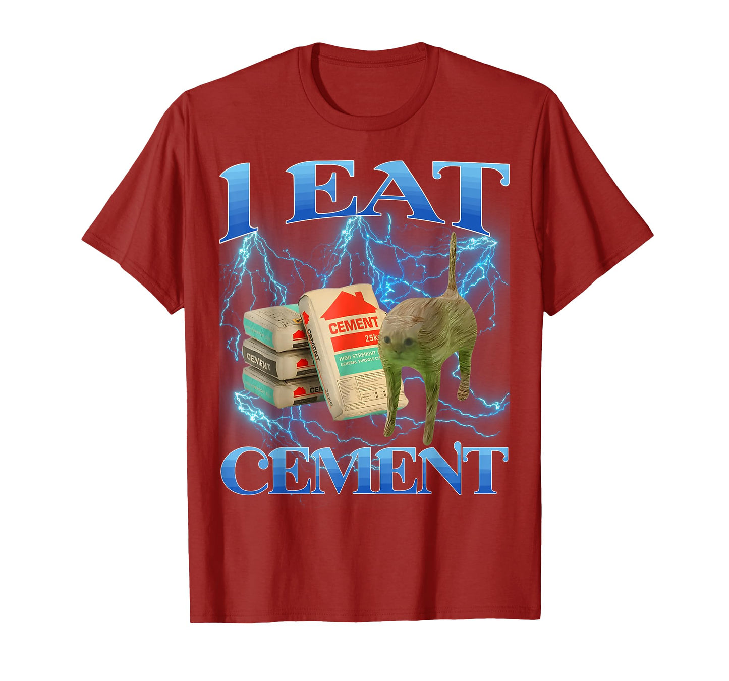 I Eat Cement Funny Cat Meme Internet Memes Funny Memes Gen-Z T-Shirt
