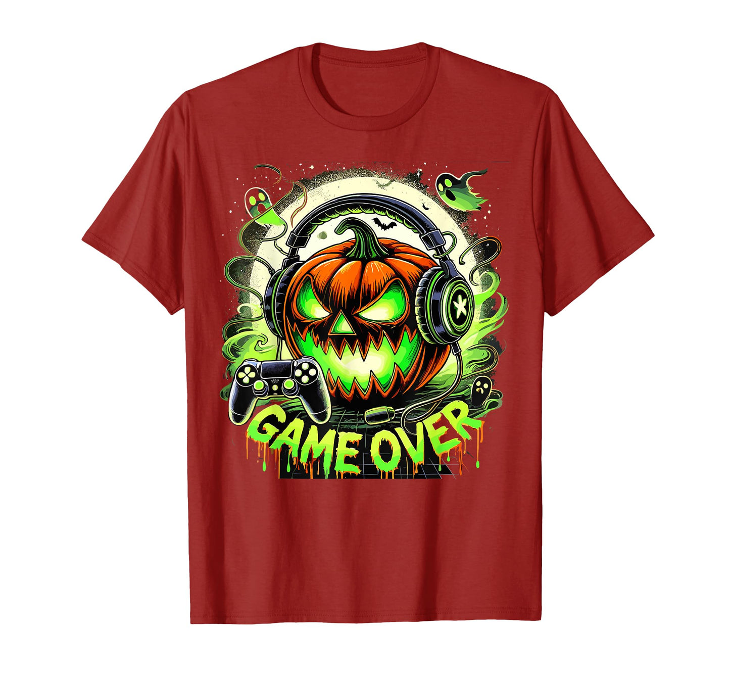 Halloween Jack O Lantern Game Over Gaming Gamer T-Shirt