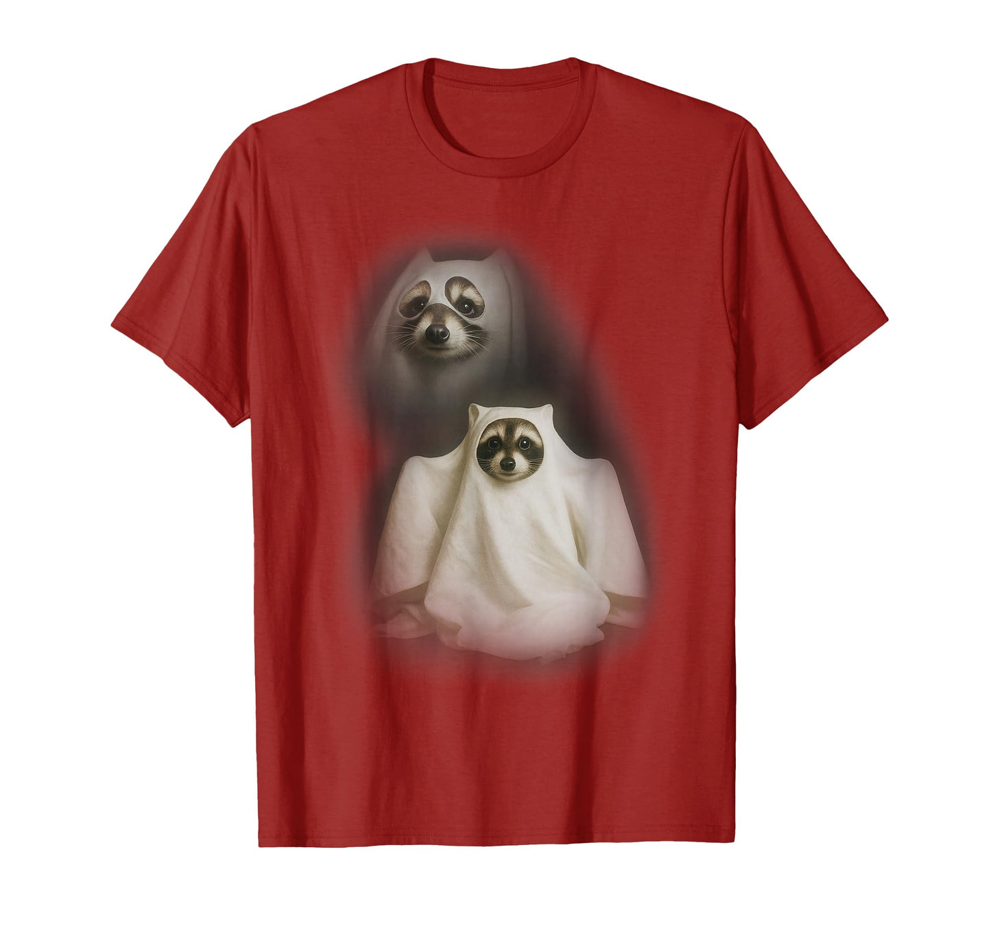 Vintage Ghost Racoon Peekaboo Funny Halloween Meme T-Shirt
