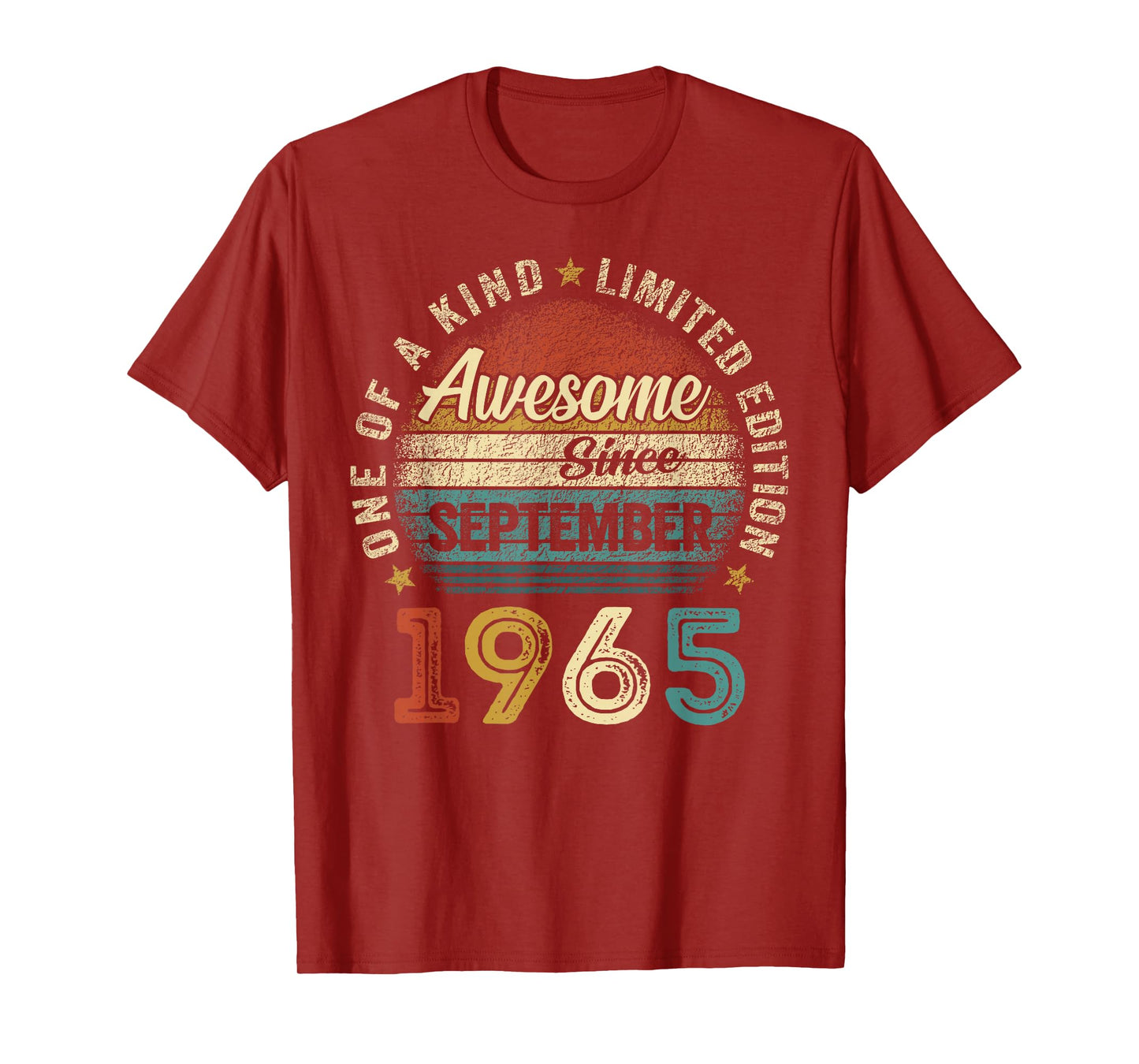 60 Year Old Vintage Born In September 1965 60th Birthday Men T-Shirt