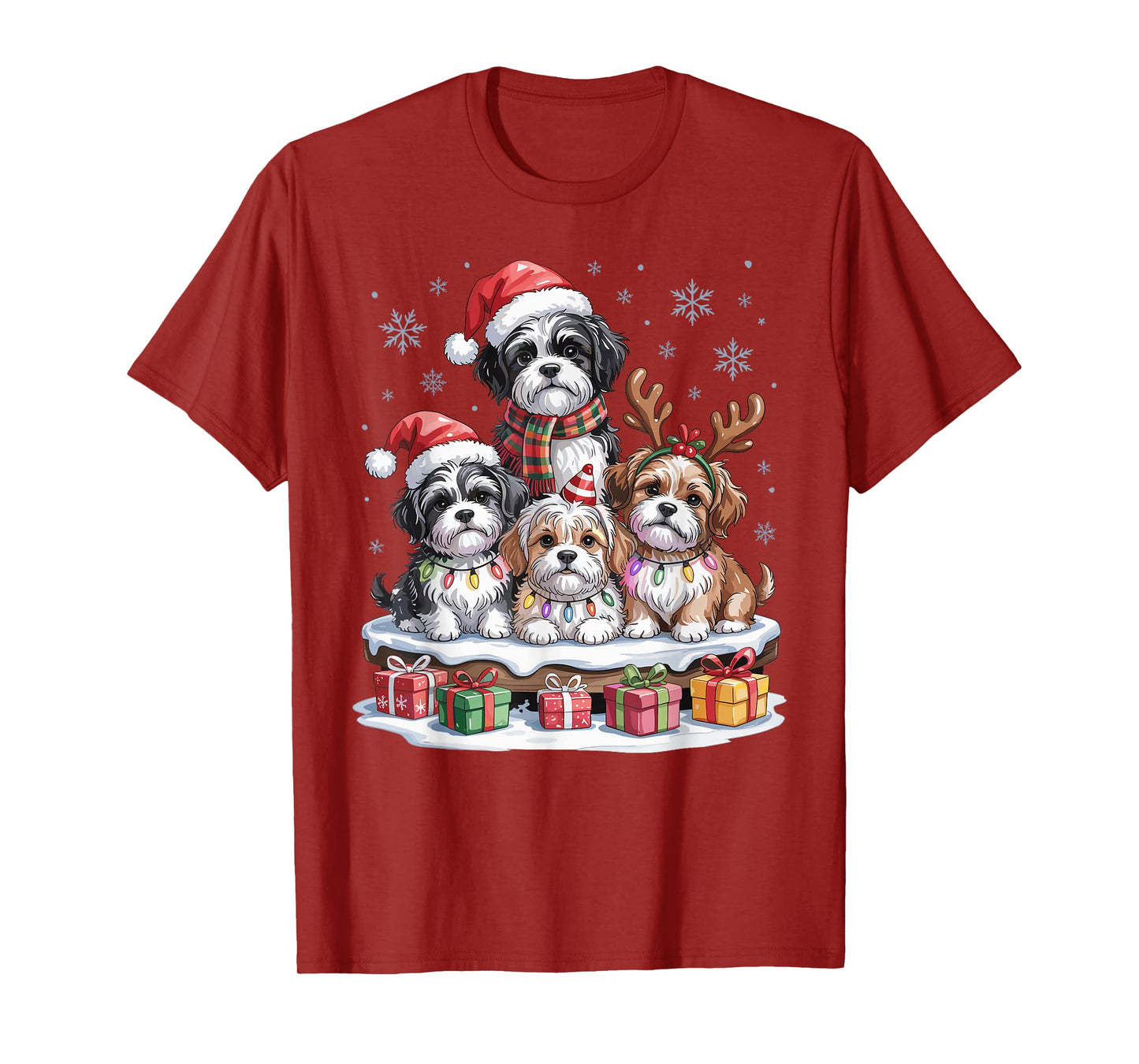 Cute Havanese Christmas Puppies Dog Lovers Funny Holiday T-Shirt