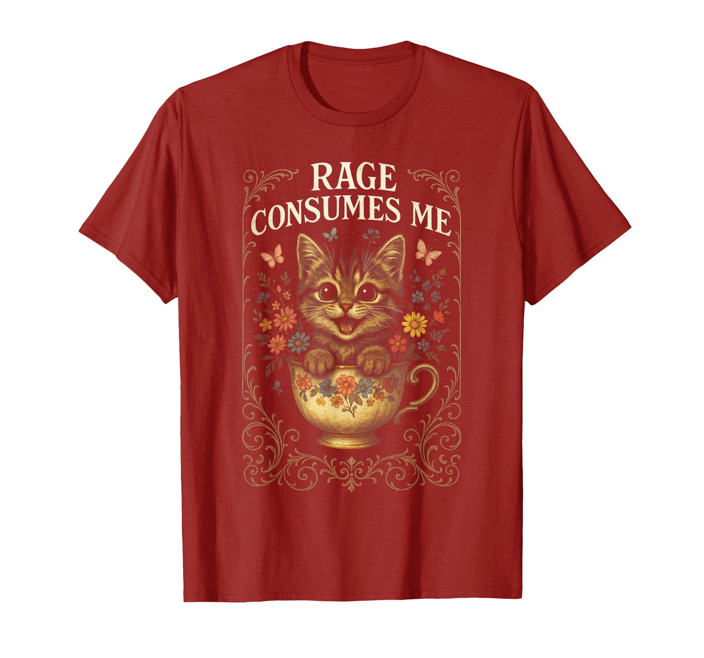 Rage Consumes Me - Funny Cat Vintage Humor T-Shirt