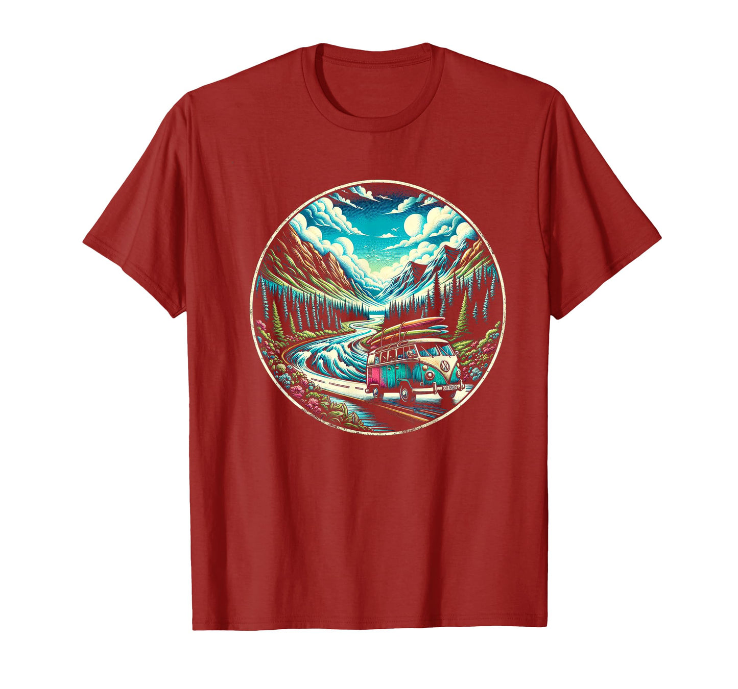 Classic Van Adventure in Scenic Mountains T-Shirt