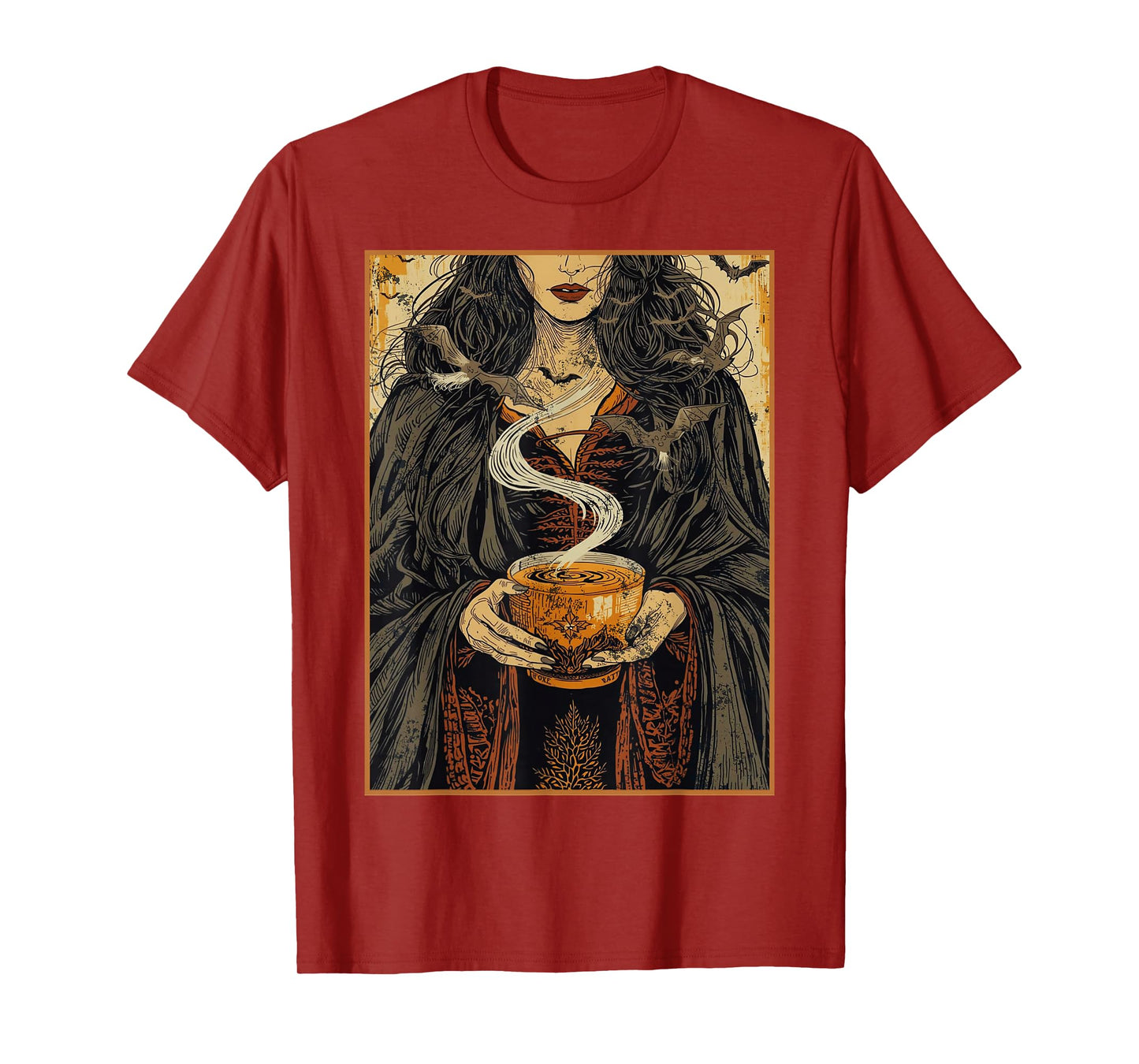 Vintage Halloween Witch Pumpkin Spice Latte Syrup Creamer T-Shirt