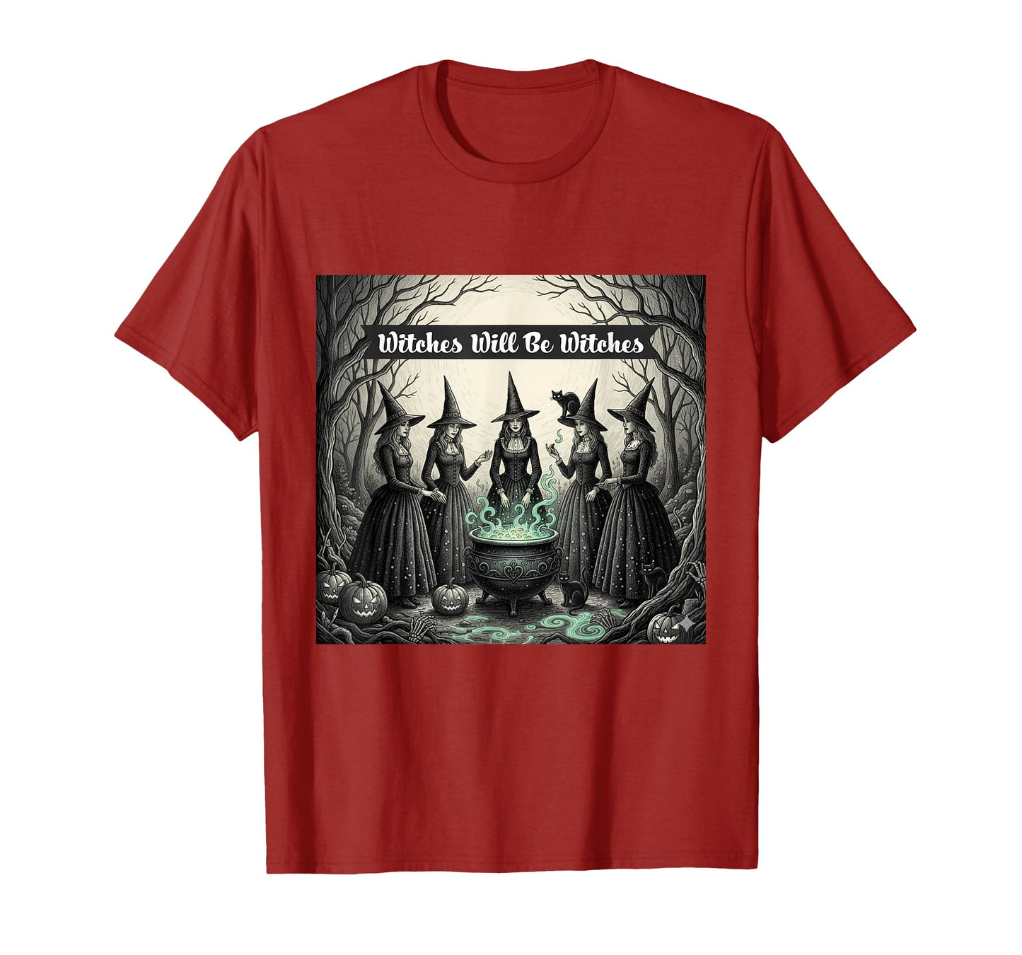 Halloween Witch Women's Tee, Spooky Gothic Design for Women T-Shirt