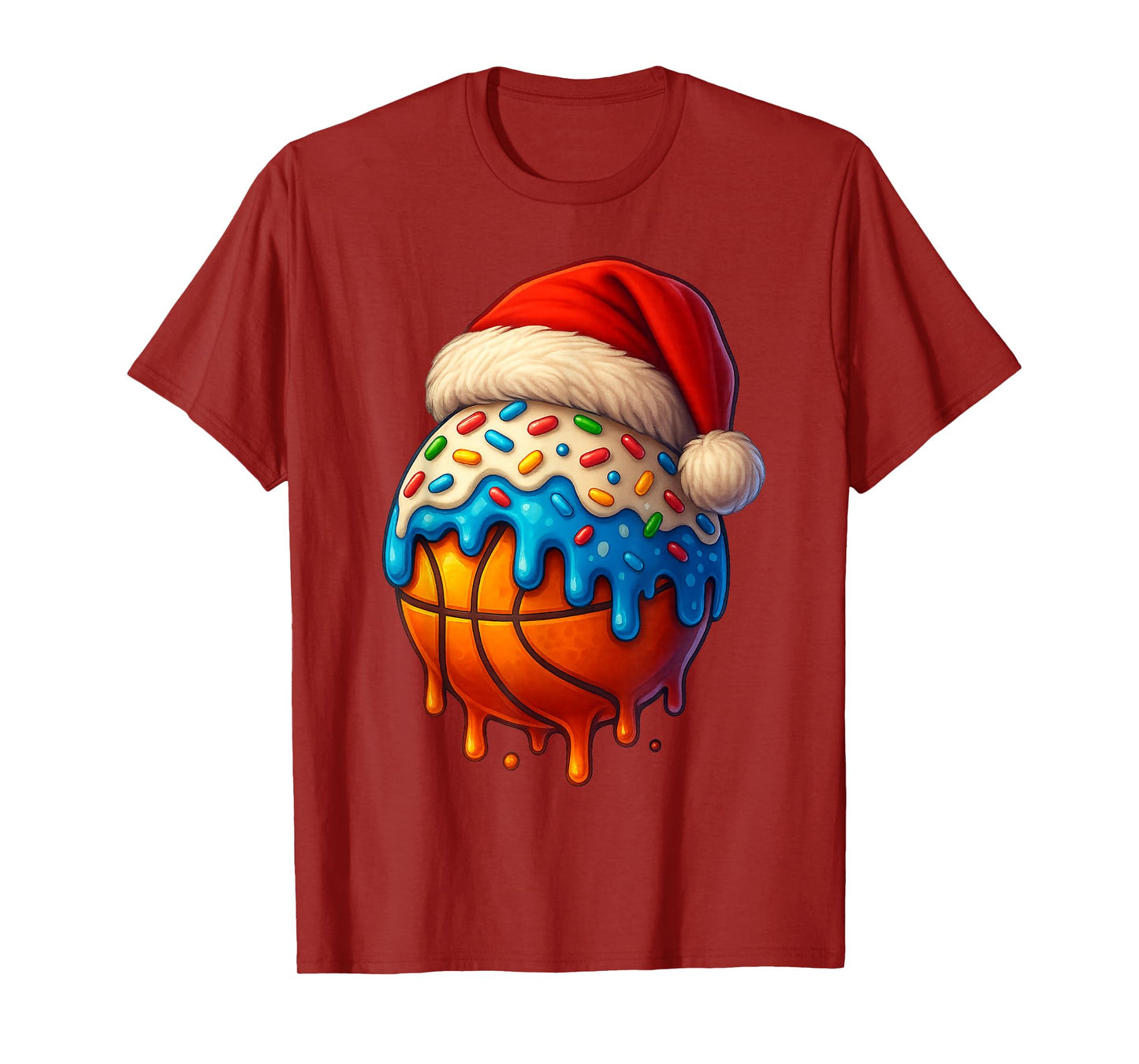Christmas Ice Cream Boys Basketball Player American Flag T-Shirt