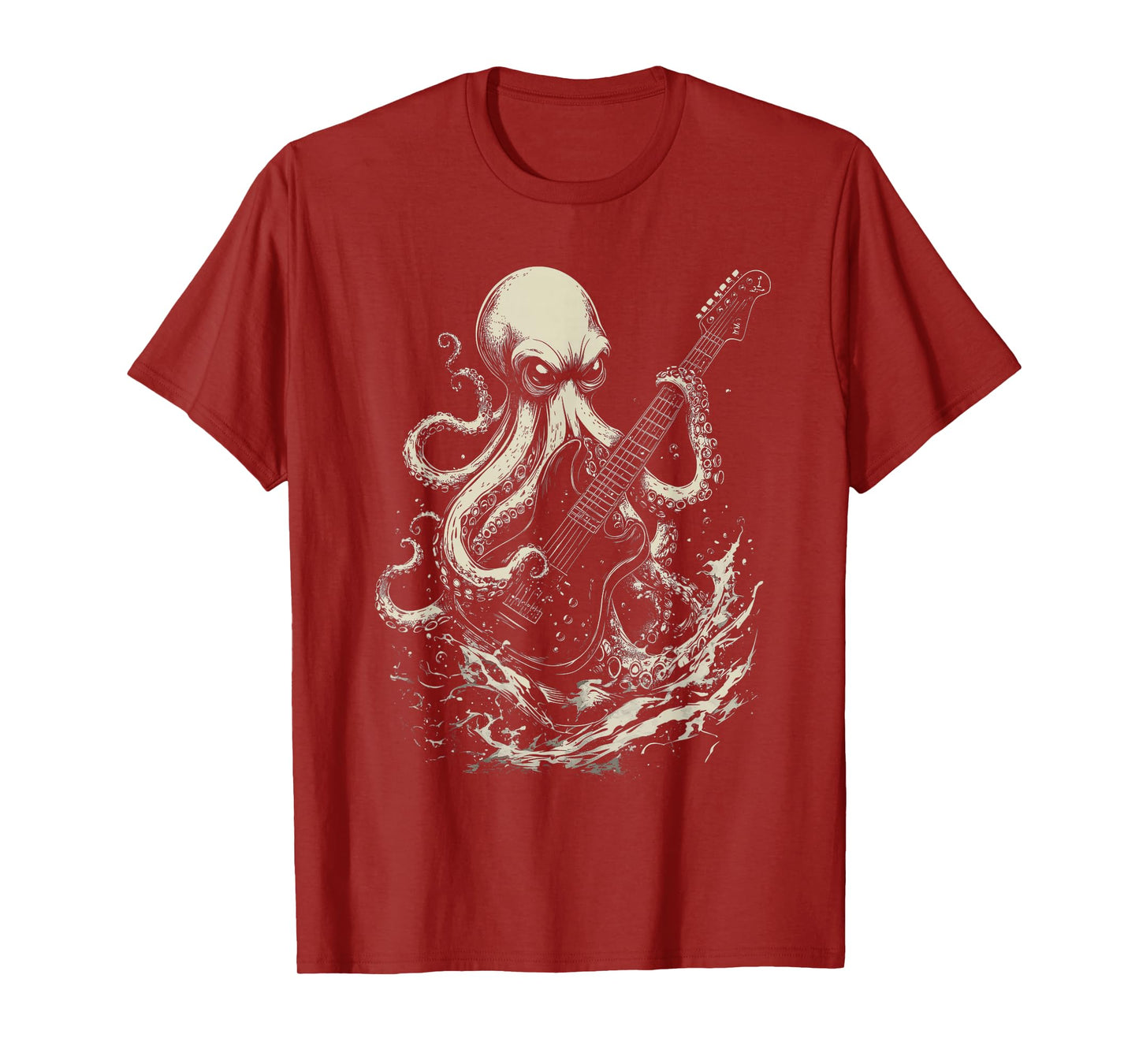 Guitar Player Octopus Heavy Metal Head Funny Guitarist T-Shirt