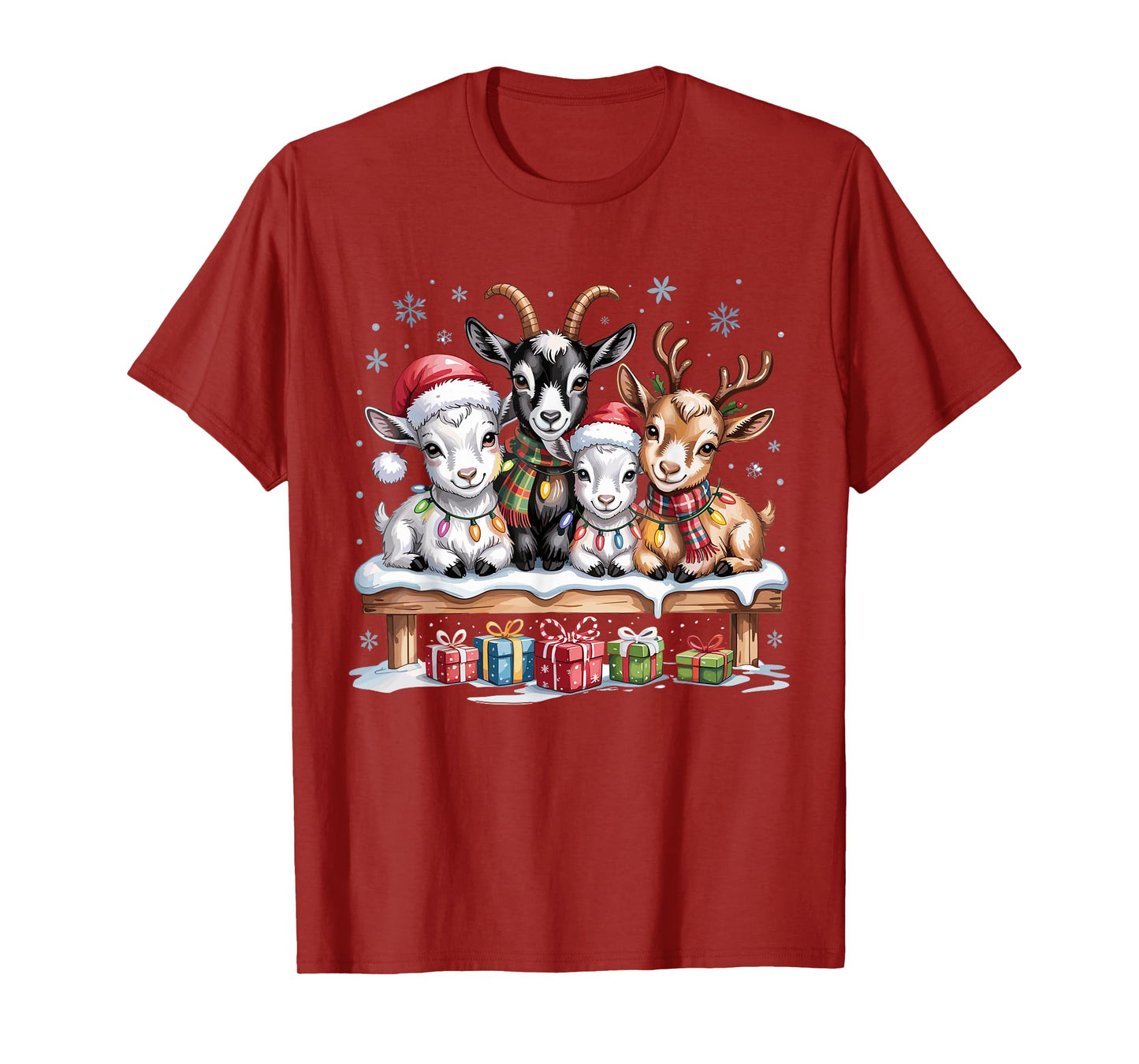 Goat Christmas Cute Farm Animal Funny Holiday Pajamas T-Shirt