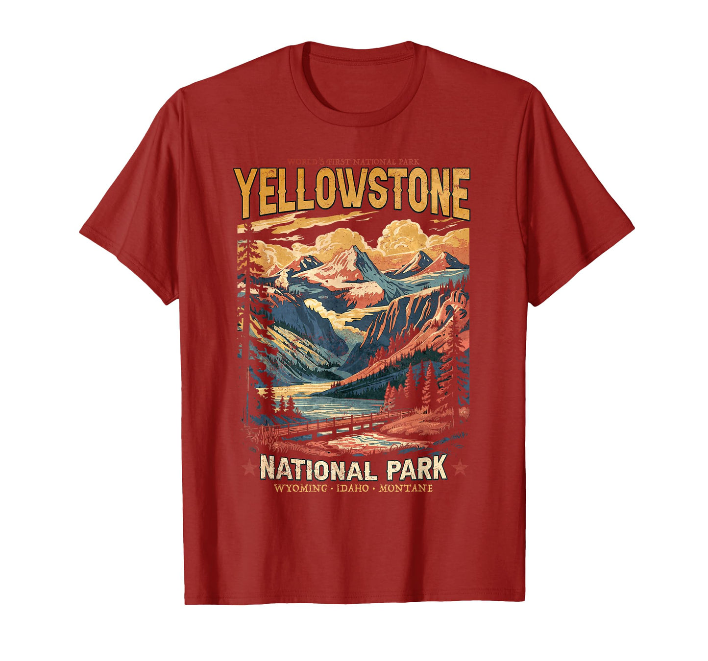 Yellowstone National Park Vintage Hiking T-Shirt