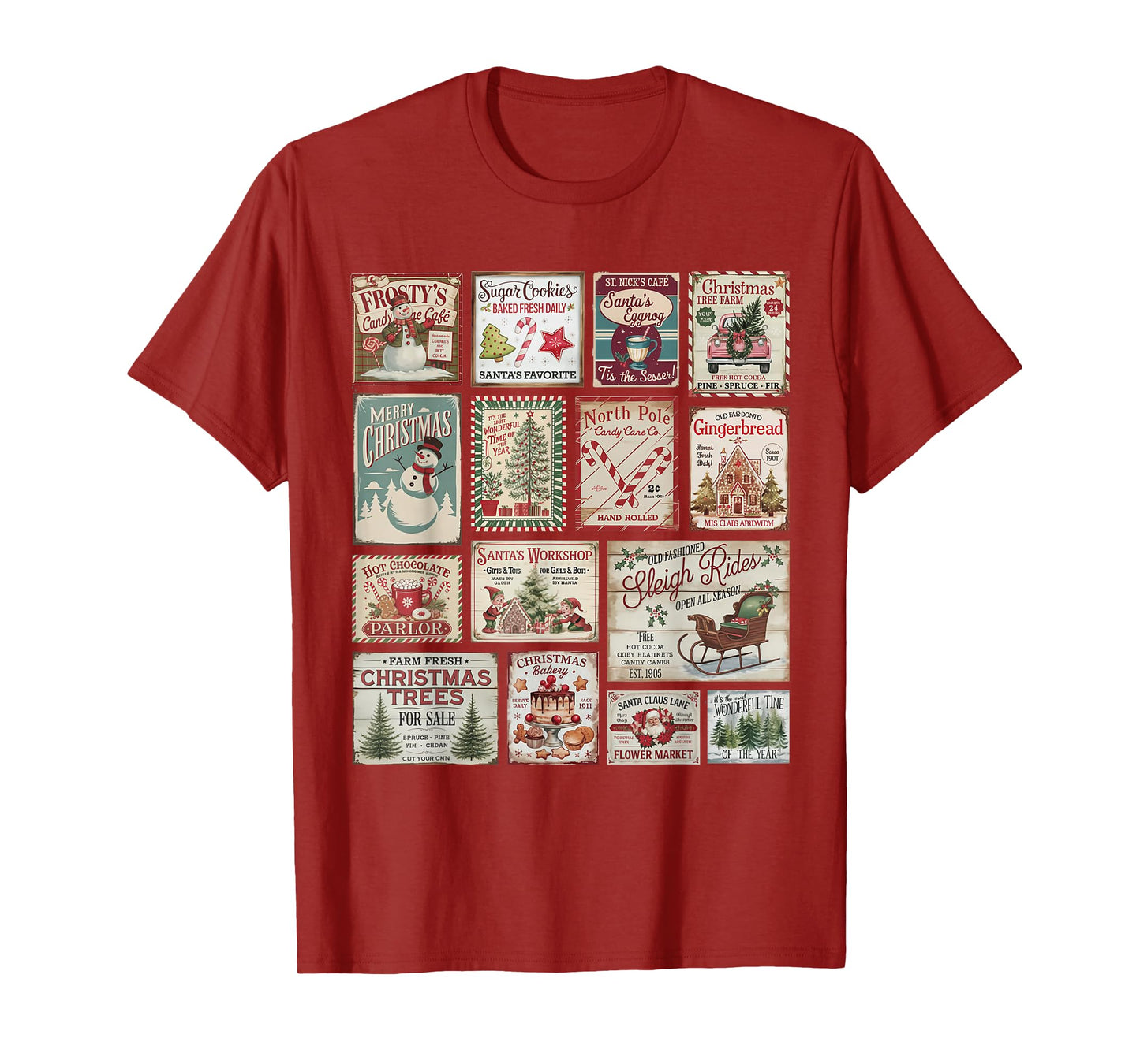 Vintage Christmas Stamps Retro Postage Santa T-Shirt