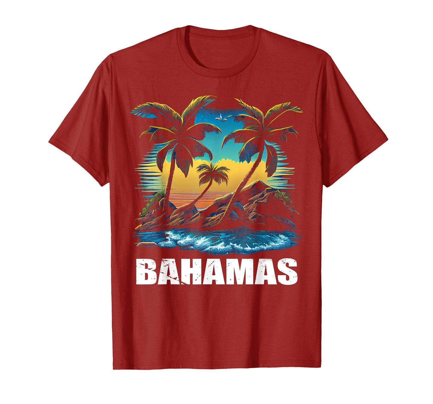 Retro Bahamas Sunset Vintage Vacation Souvenir T-Shirt