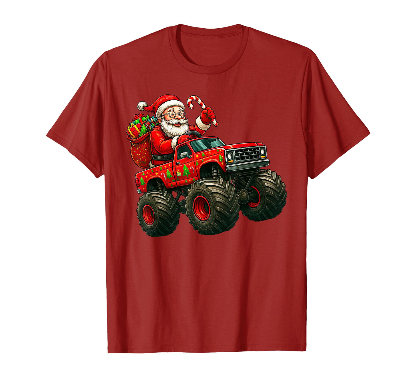 Santa Claus Driving a Big Christmas Truck T-Shirt
