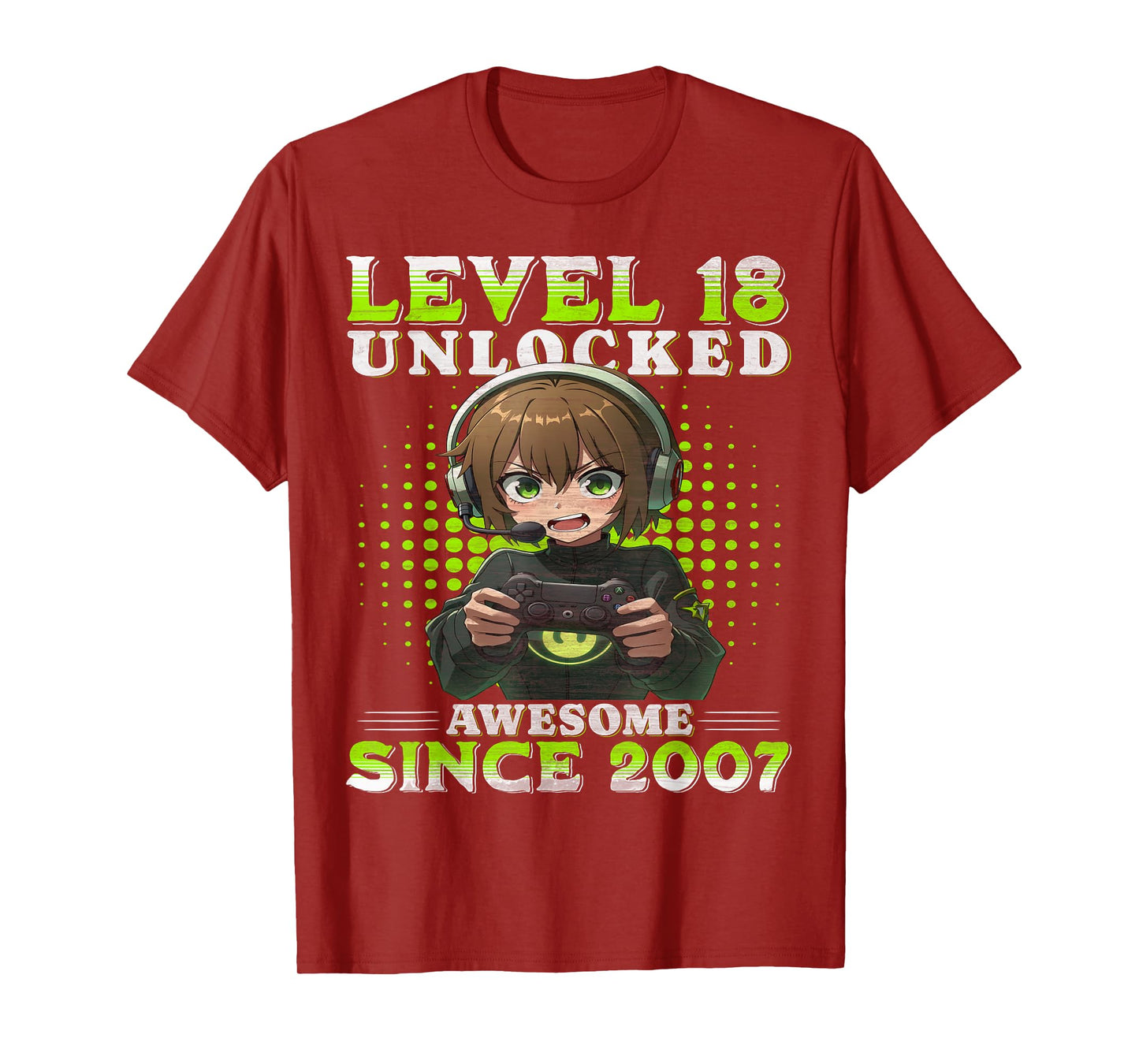 Level 18 Unlocked 18th Birthday Game Anime 18 Year Old Gifts T-Shirt