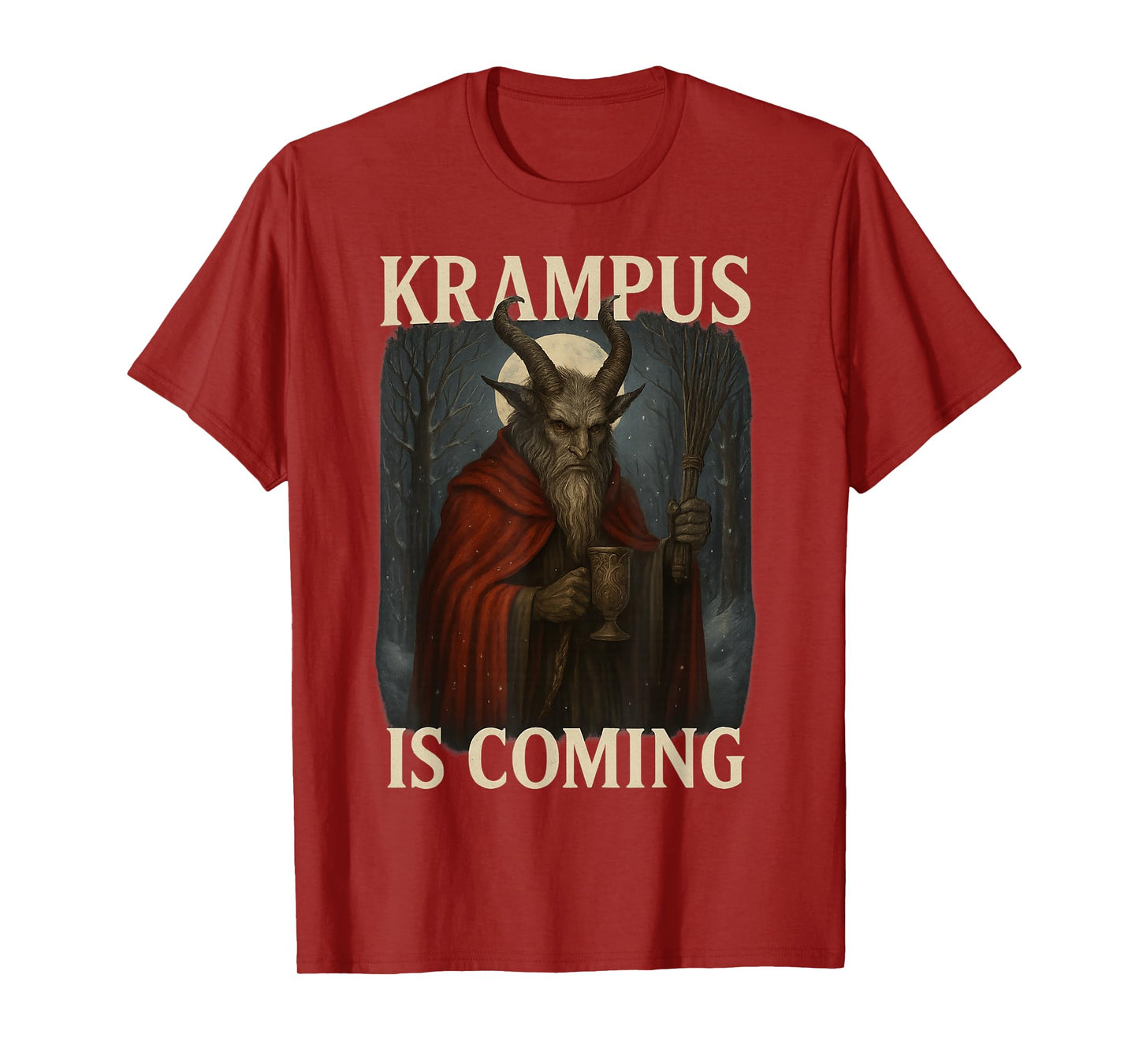 Krampus is Coming Dark Gothic Holiday Horror Xmas Costume T-Shirt