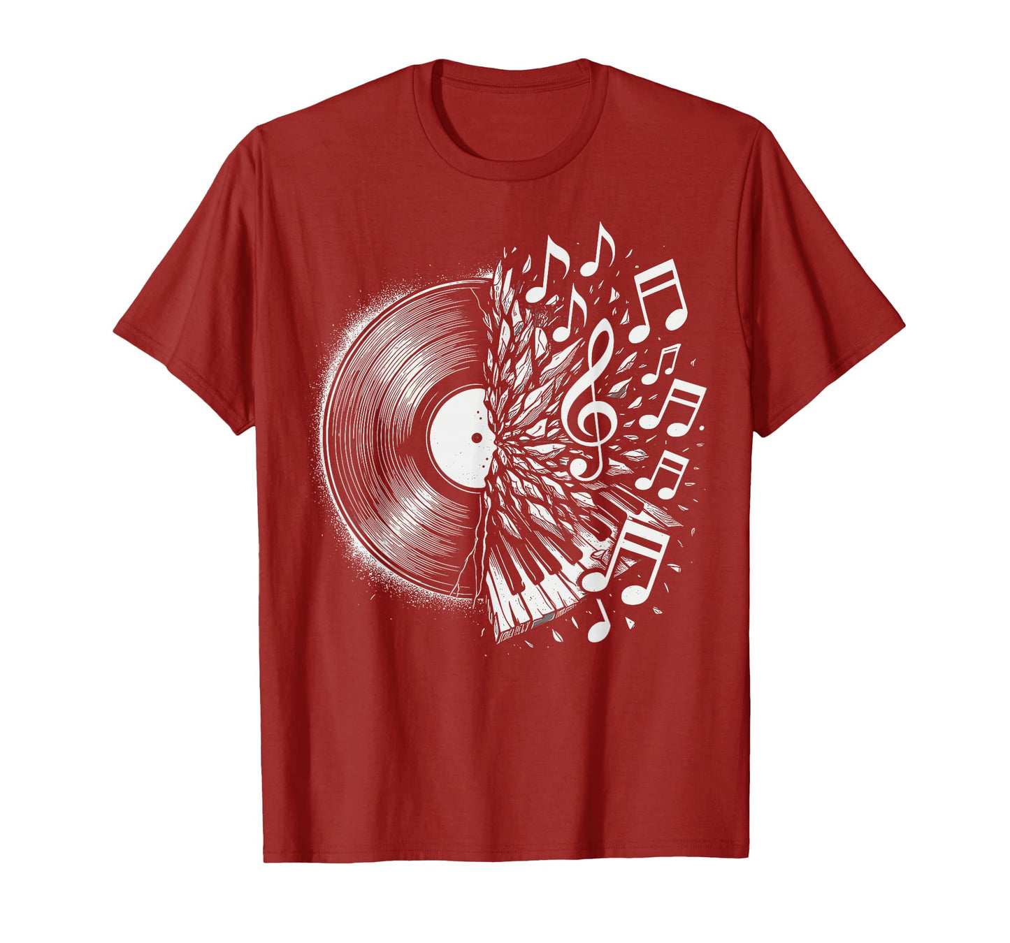 Vinyl Record Music Notes Retro Piano T-Shirt